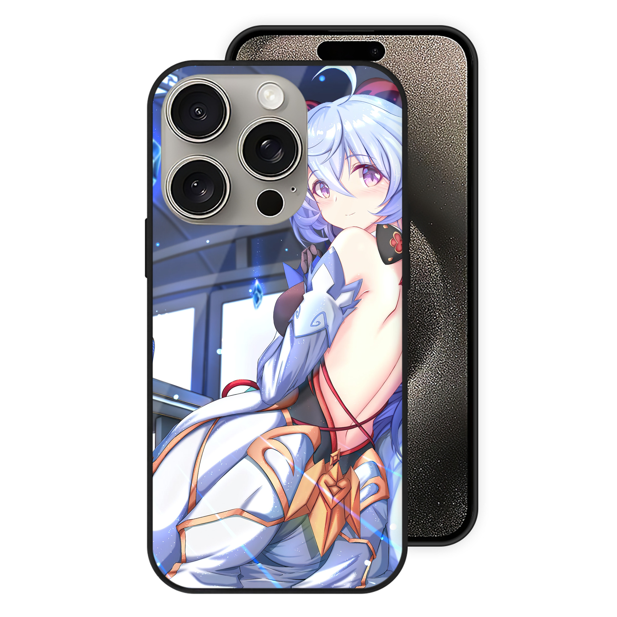 げんし神 genshin 【iPhone15Pro対応】スマホケース 耐衝撃＆黄変防止 背面ガラス