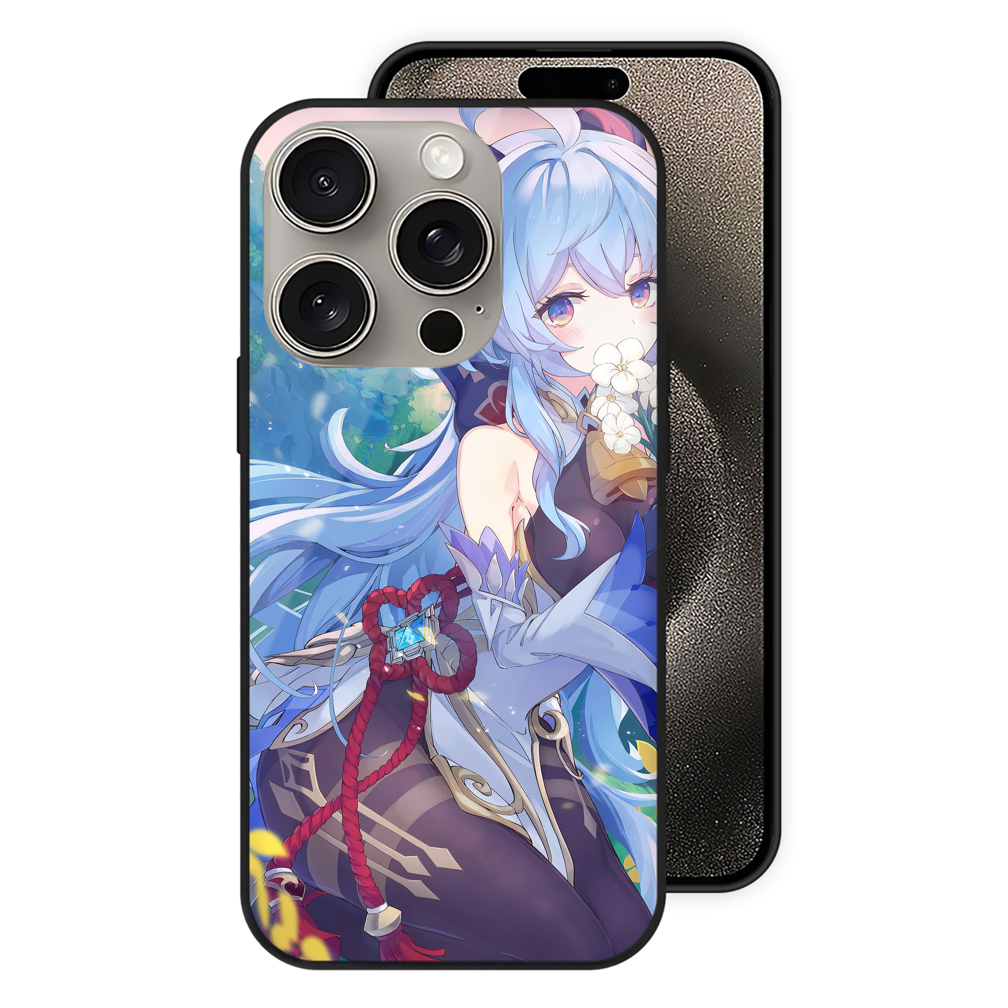 げんし神 genshin 【iPhone15Pro対応】スマホケース 耐衝撃＆黄変防止 背面ガラス