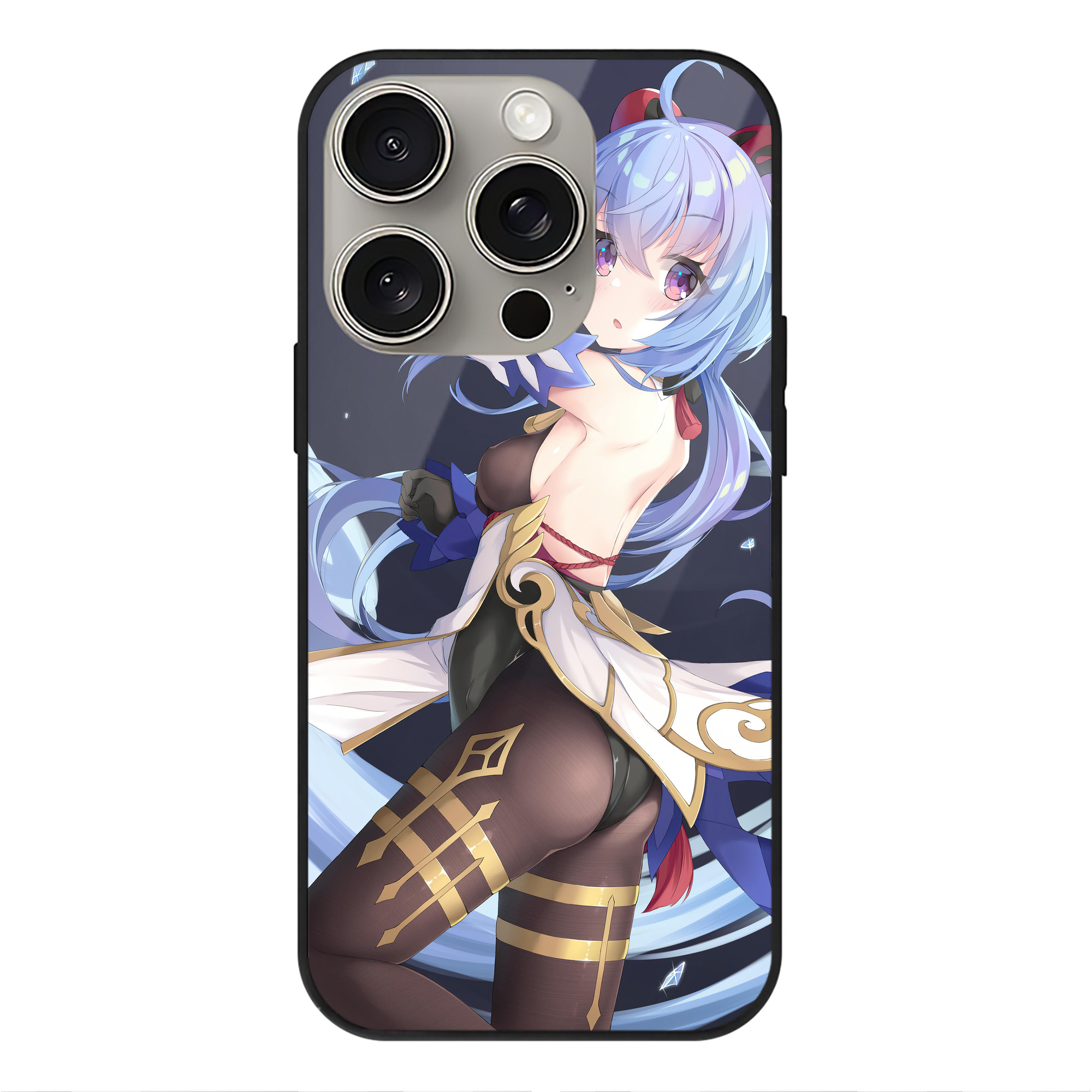 げんし神 genshin 【iPhone15Pro対応】スマホケース 耐衝撃＆黄変防止 背面ガラス