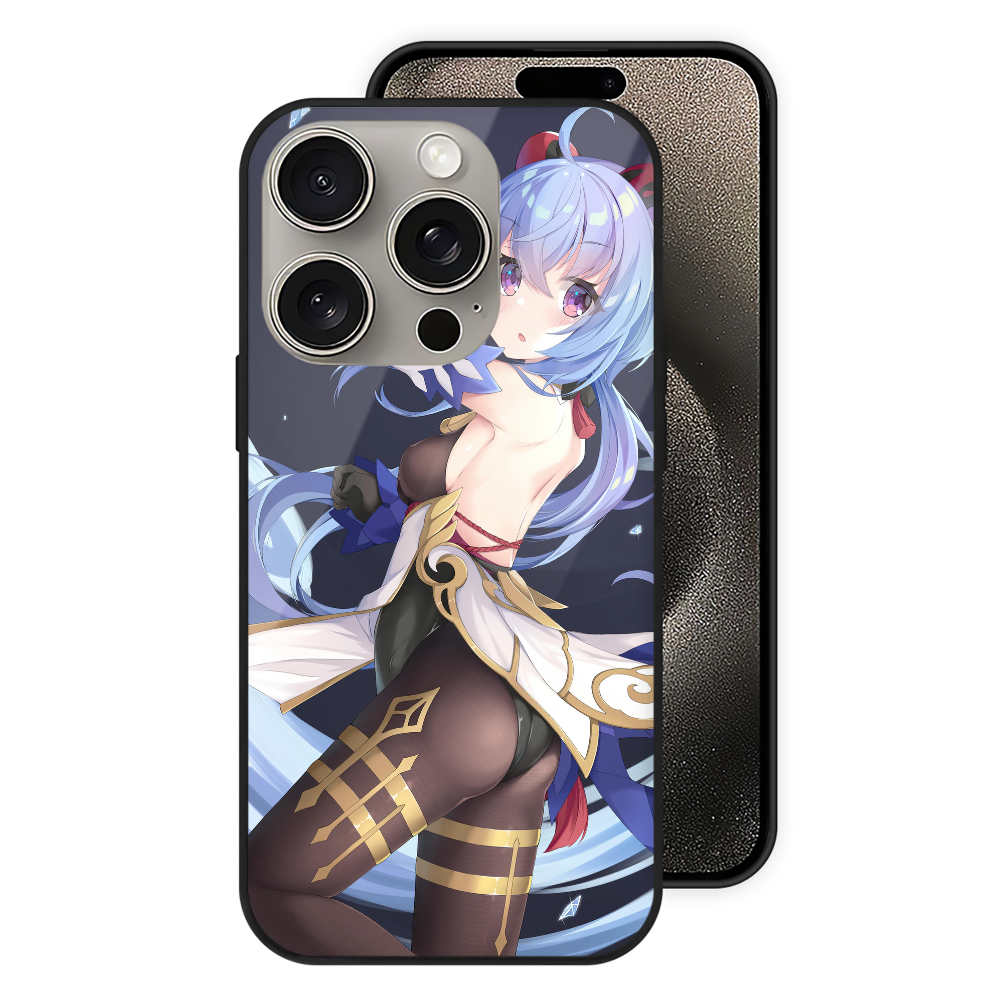 げんし神 genshin 【iPhone15Pro対応】スマホケース 耐衝撃＆黄変防止 背面ガラス
