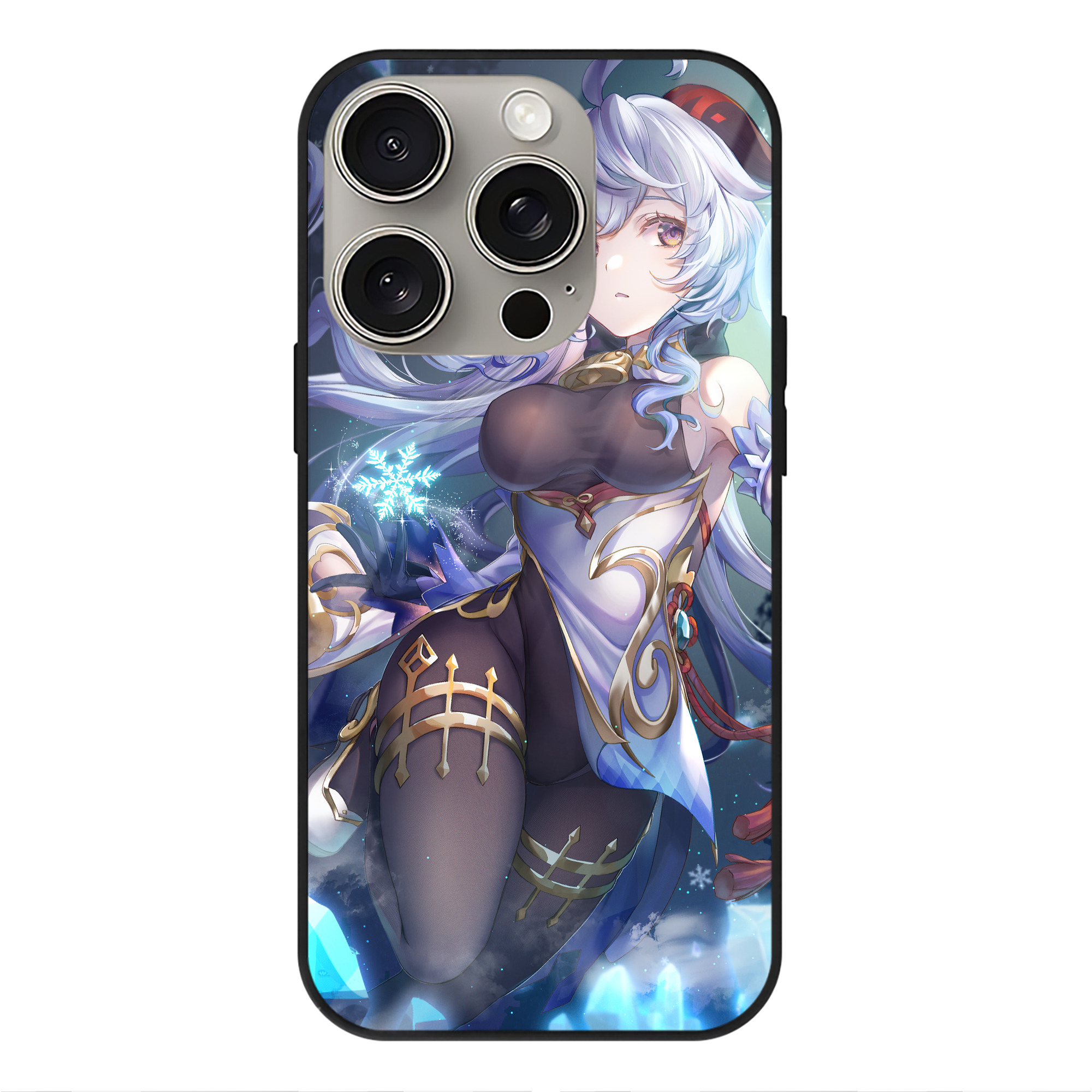 げんし神 genshin 【iPhone15Pro対応】スマホケース 耐衝撃＆黄変防止 背面ガラス