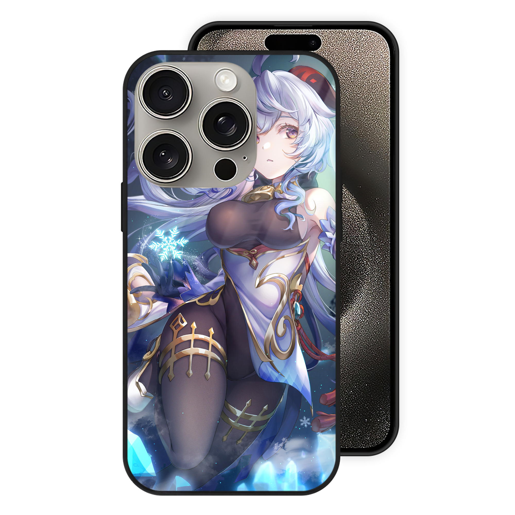 げんし神 genshin 【iPhone15Pro対応】スマホケース 耐衝撃＆黄変防止 背面ガラス
