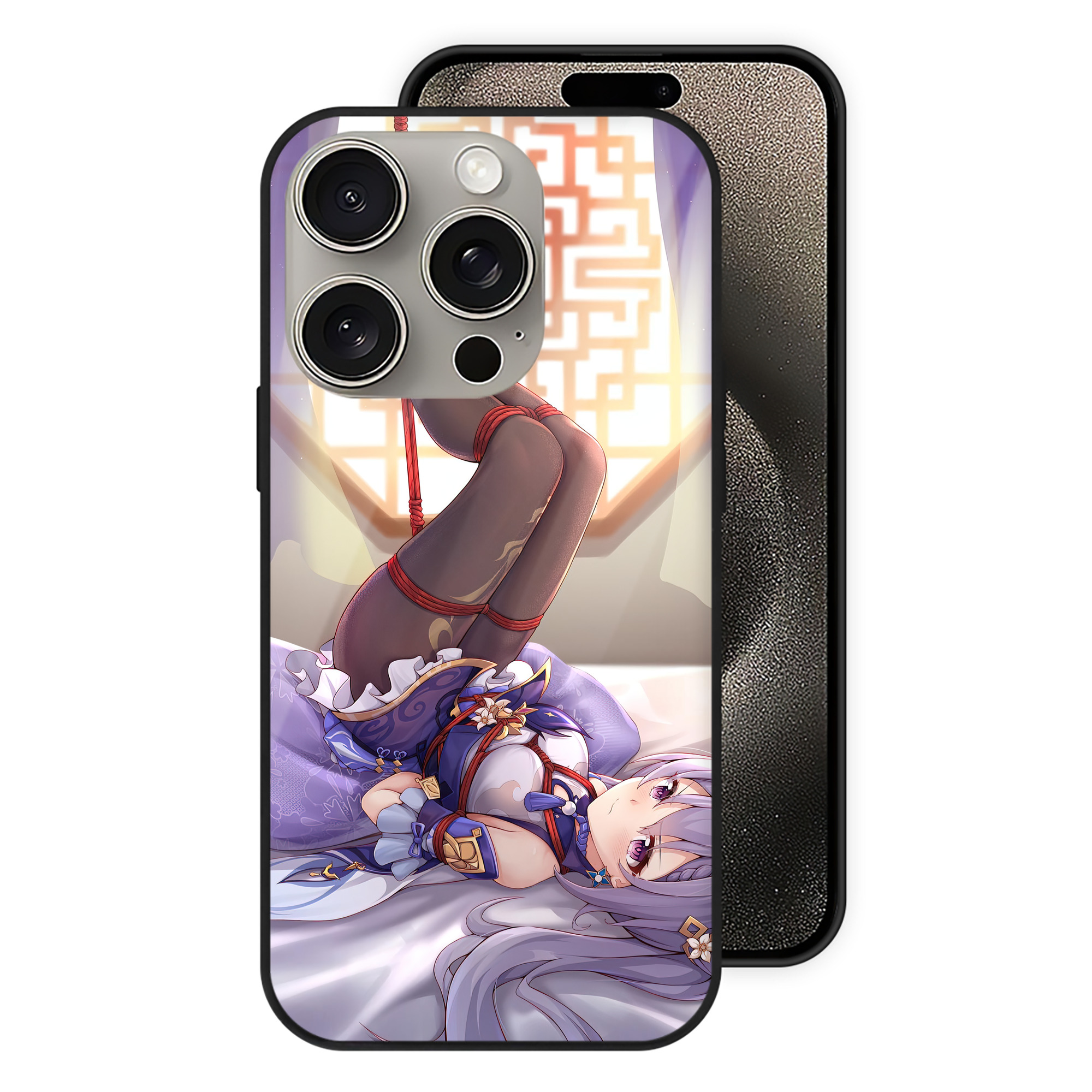 げんし神 genshin 【iPhone15Pro対応】スマホケース 耐衝撃＆黄変防止 背面ガラス