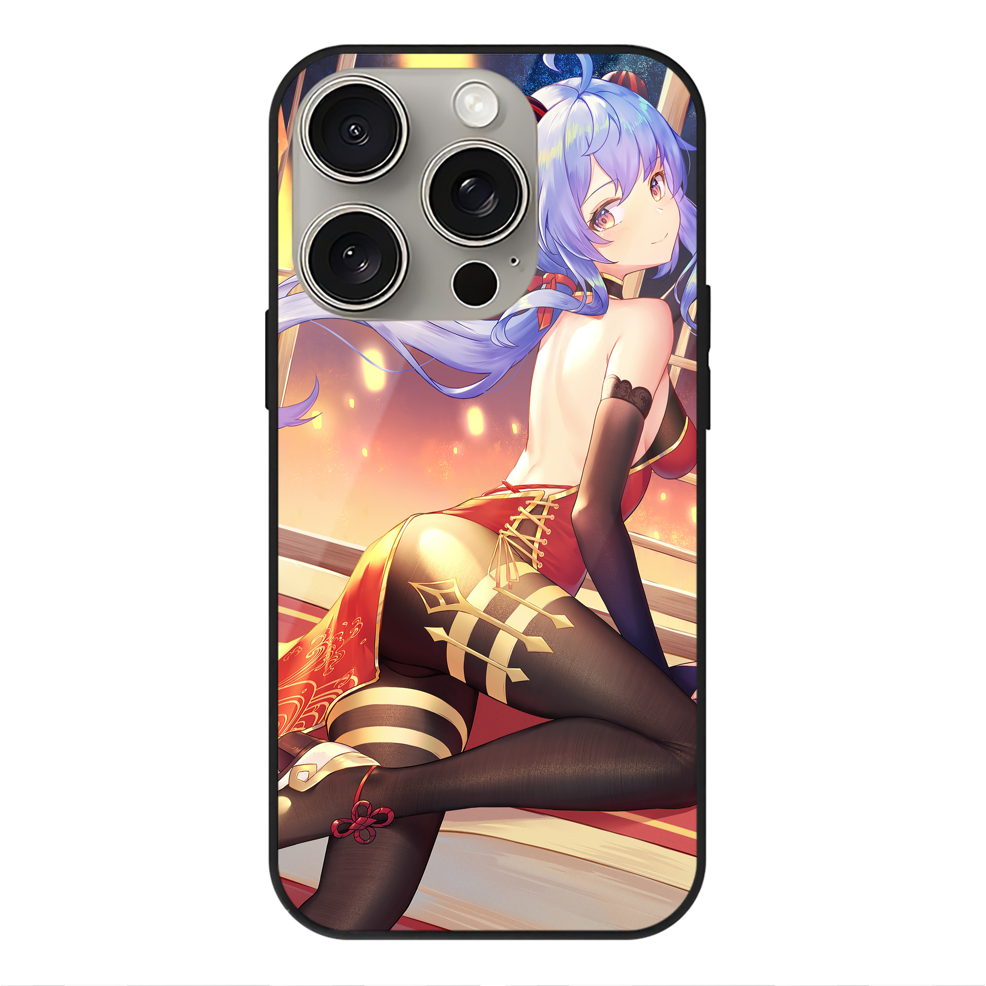 げんし神 genshin 【iPhone15Pro対応】スマホケース 耐衝撃＆黄変防止 背面ガラス
