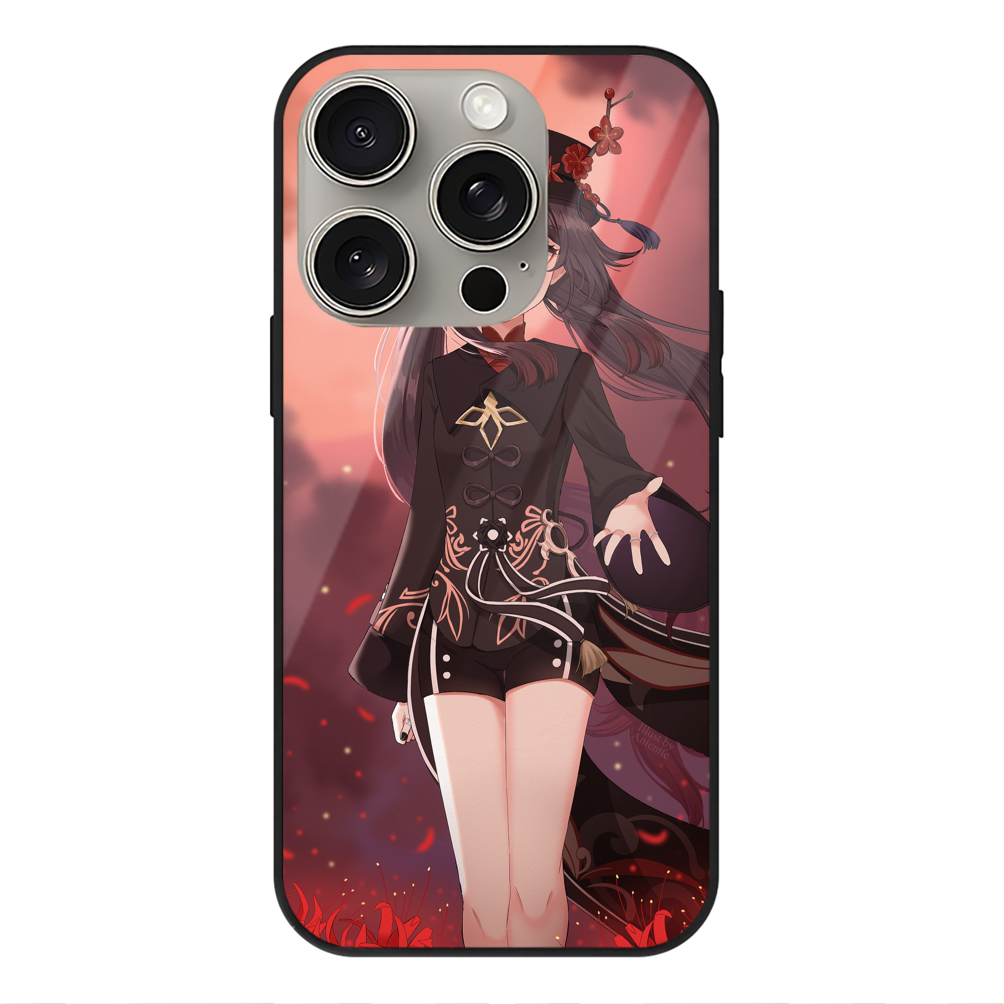 げんし神 genshin 【iPhone15Pro対応】スマホケース 耐衝撃＆黄変防止 背面ガラス