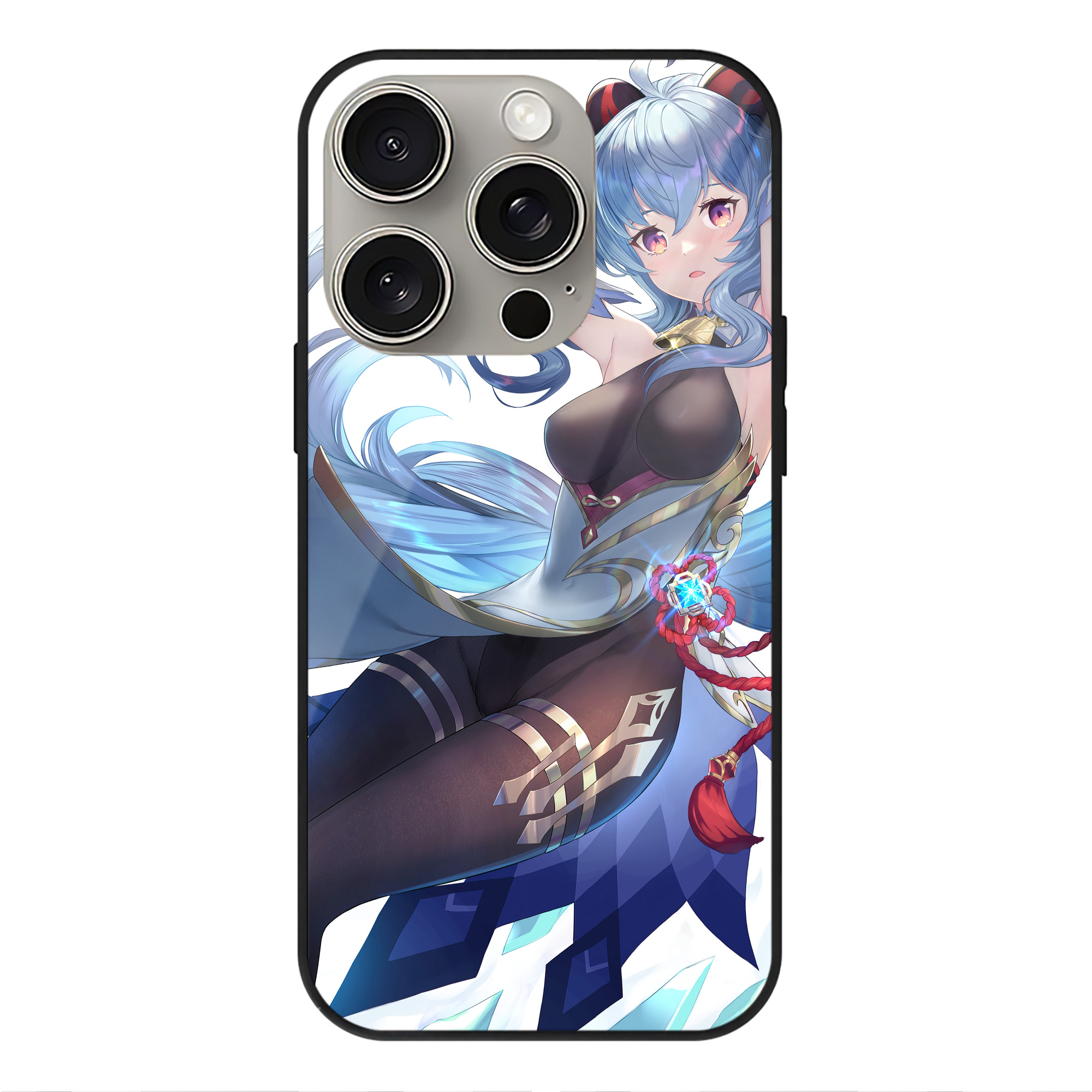 げんし神 genshin 【iPhone15Pro対応】スマホケース 耐衝撃＆黄変防止 背面ガラス