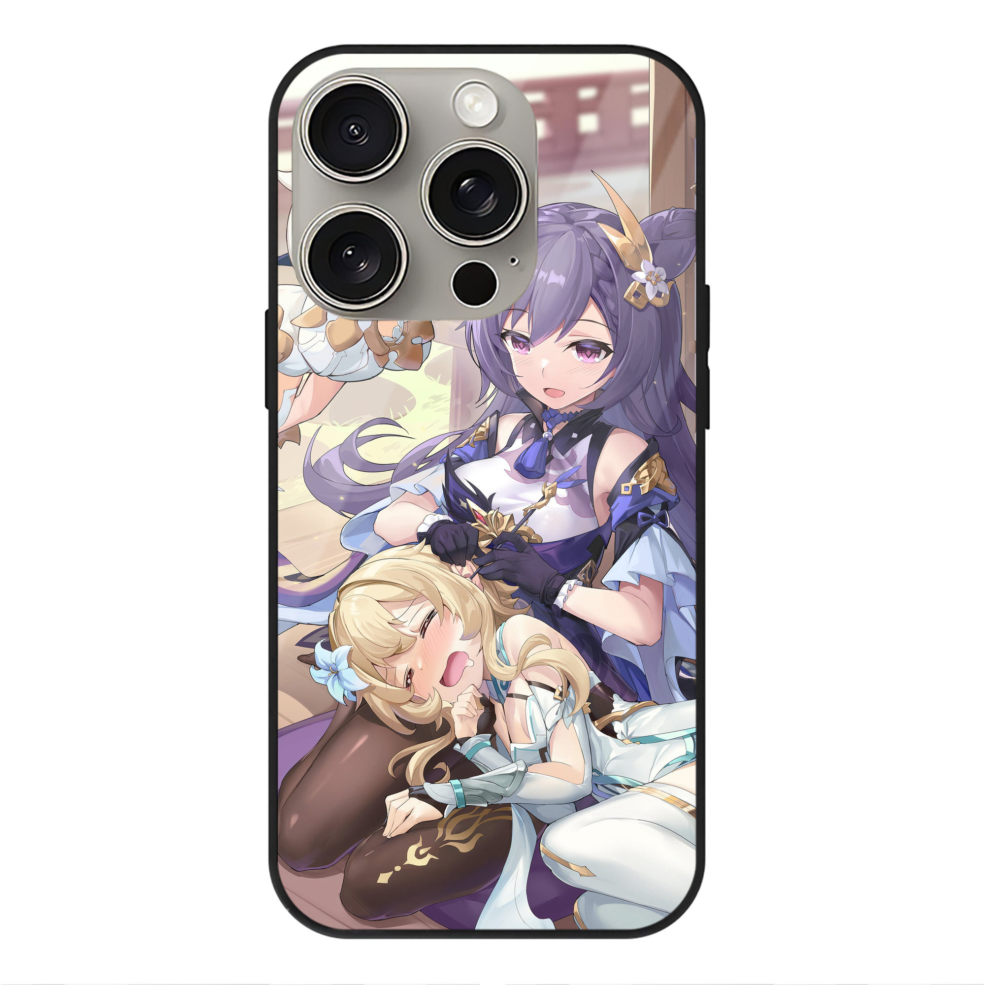 げんし神 genshin 【iPhone15Pro対応】スマホケース 耐衝撃＆黄変防止 背面ガラス