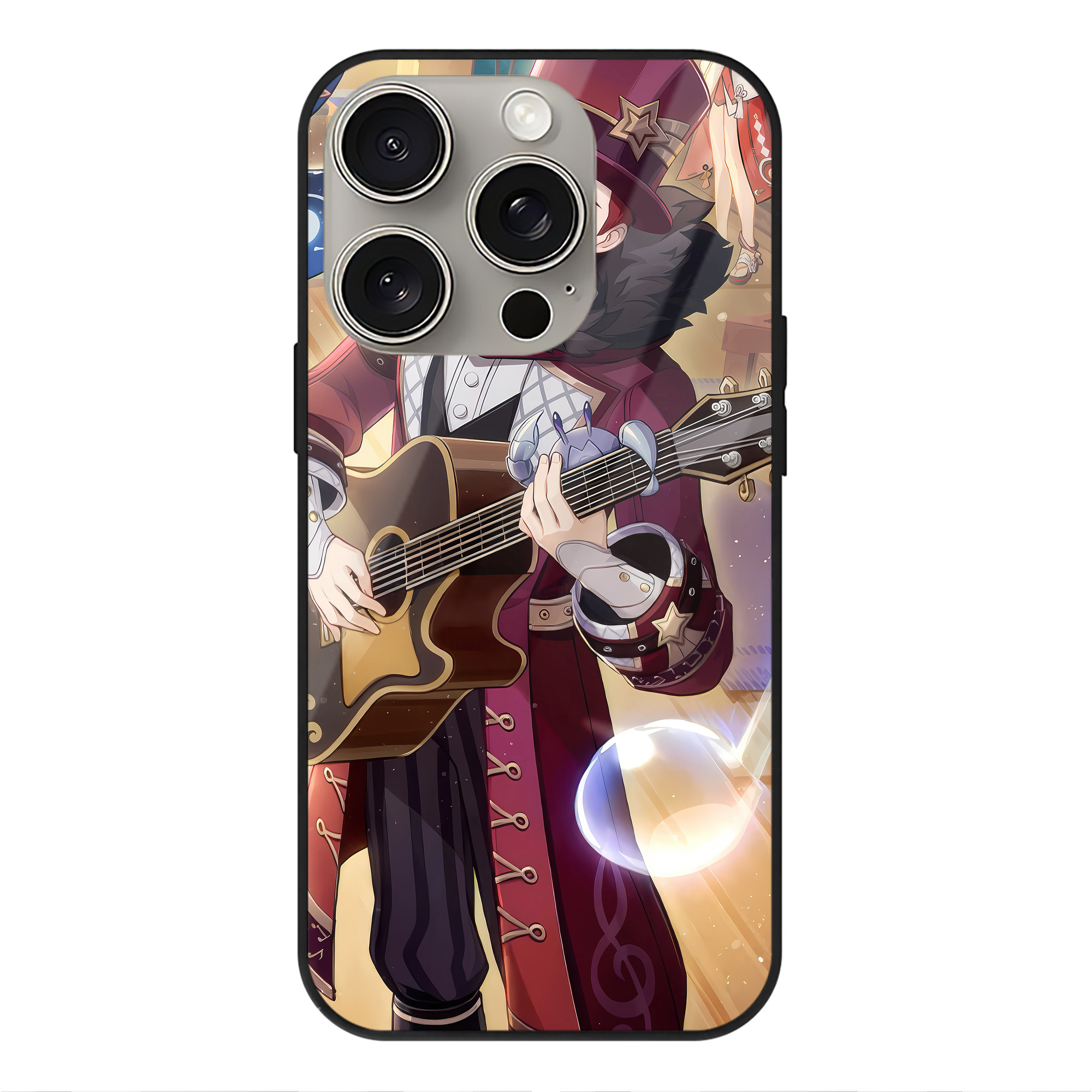 げんし神 genshin 【iPhone15Pro対応】スマホケース 耐衝撃＆黄変防止 背面ガラス