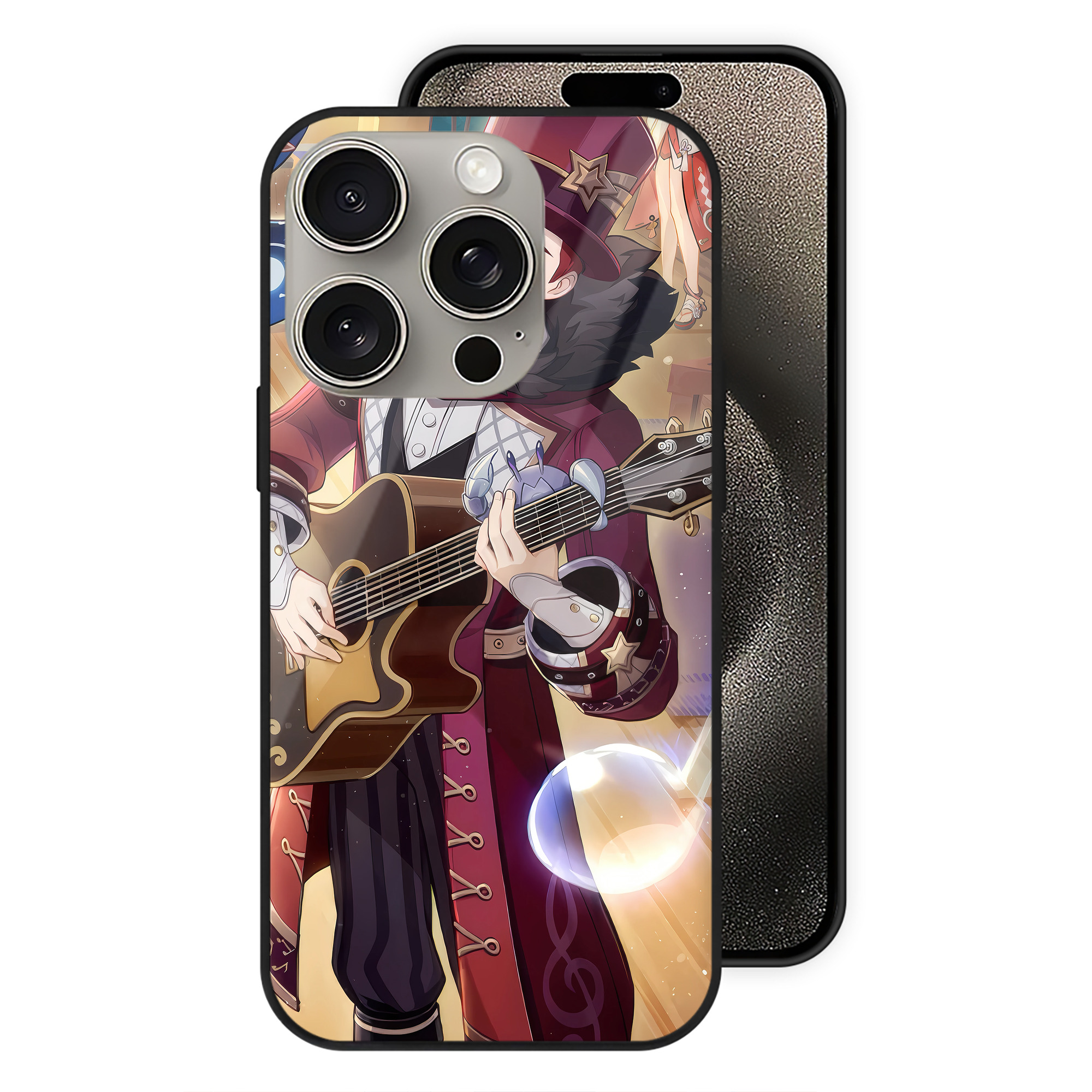 げんし神 genshin 【iPhone15Pro対応】スマホケース 耐衝撃＆黄変防止 背面ガラス