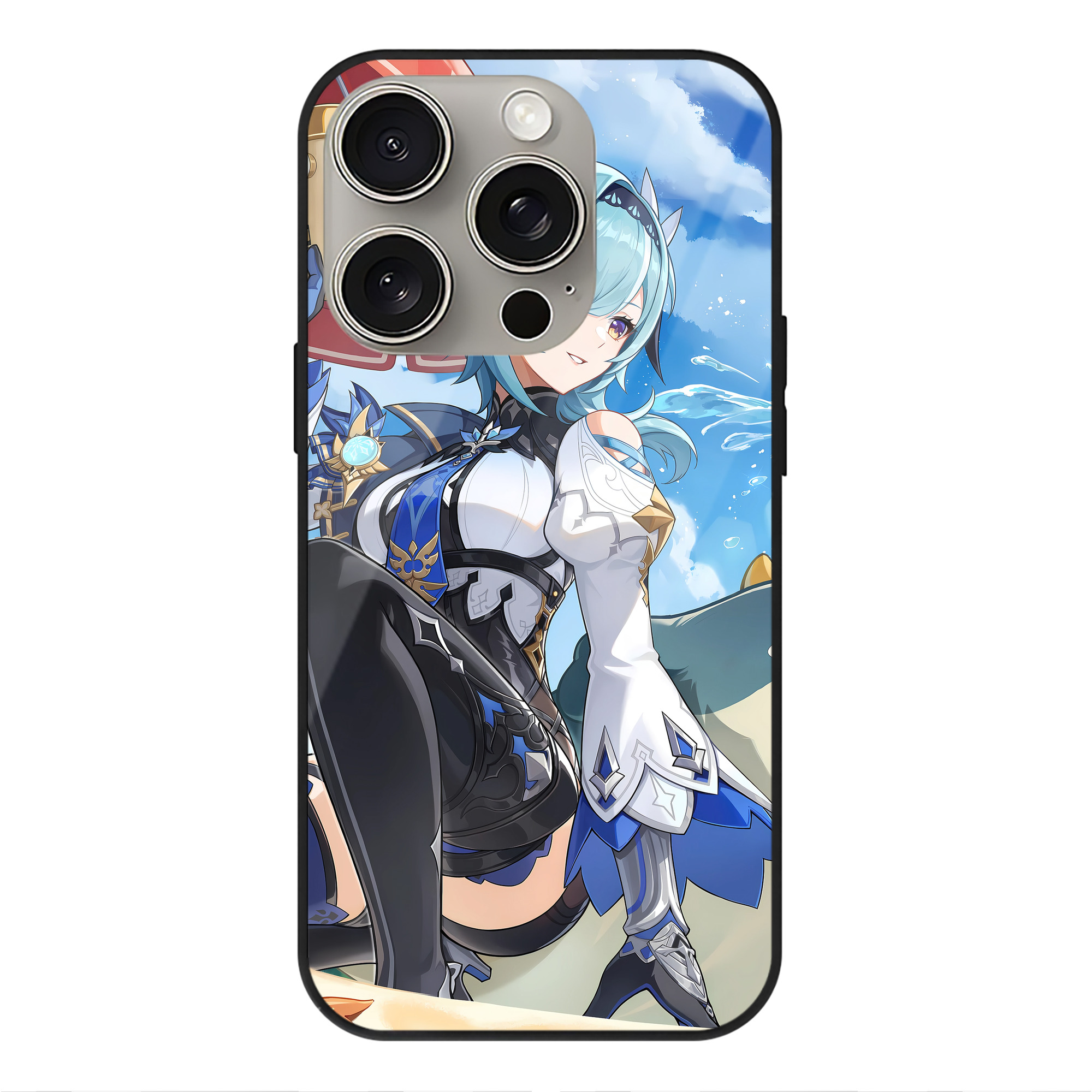 げんし神 genshin 【iPhone15Pro対応】スマホケース 耐衝撃＆黄変防止 背面ガラス