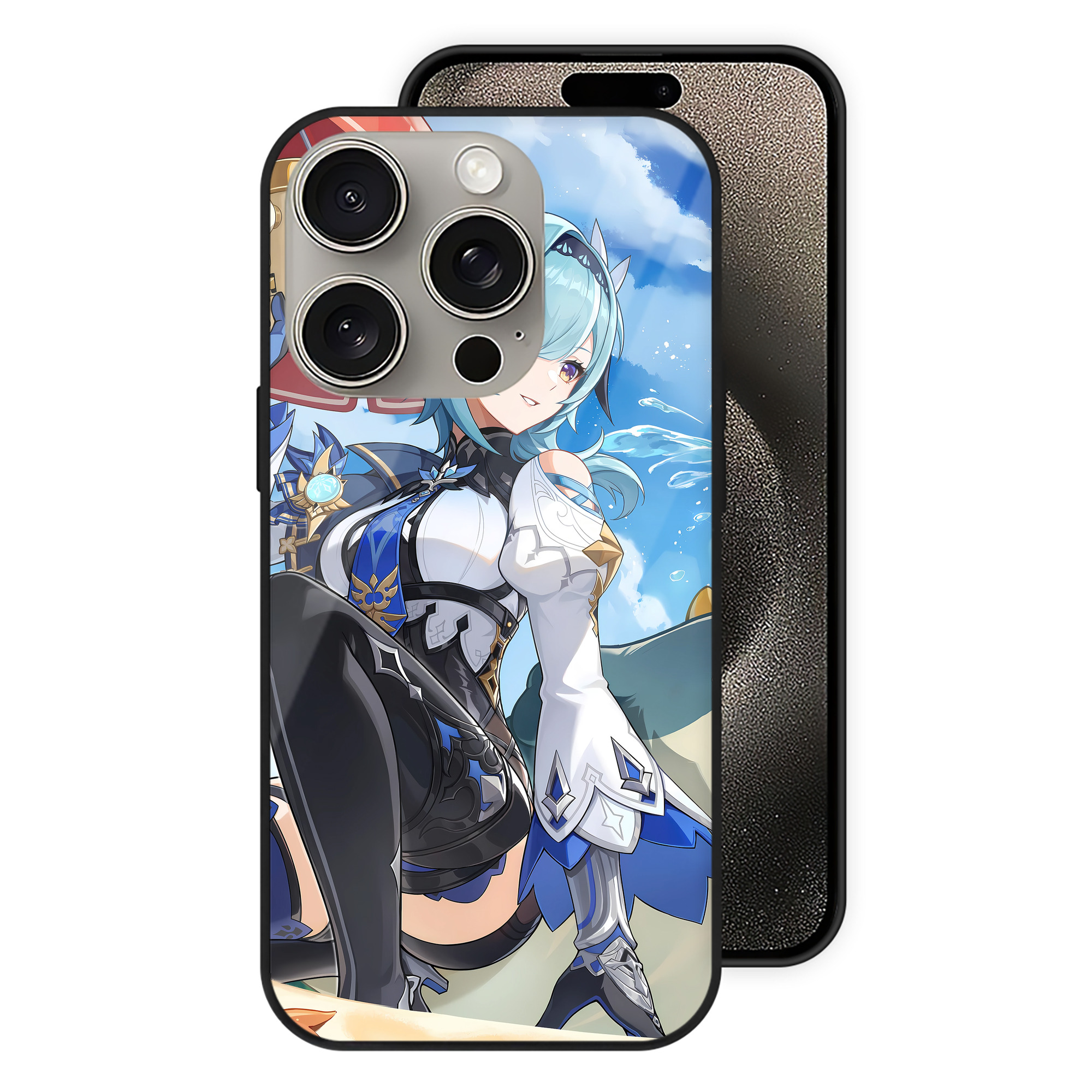 げんし神 genshin 【iPhone15Pro対応】スマホケース 耐衝撃＆黄変防止 背面ガラス