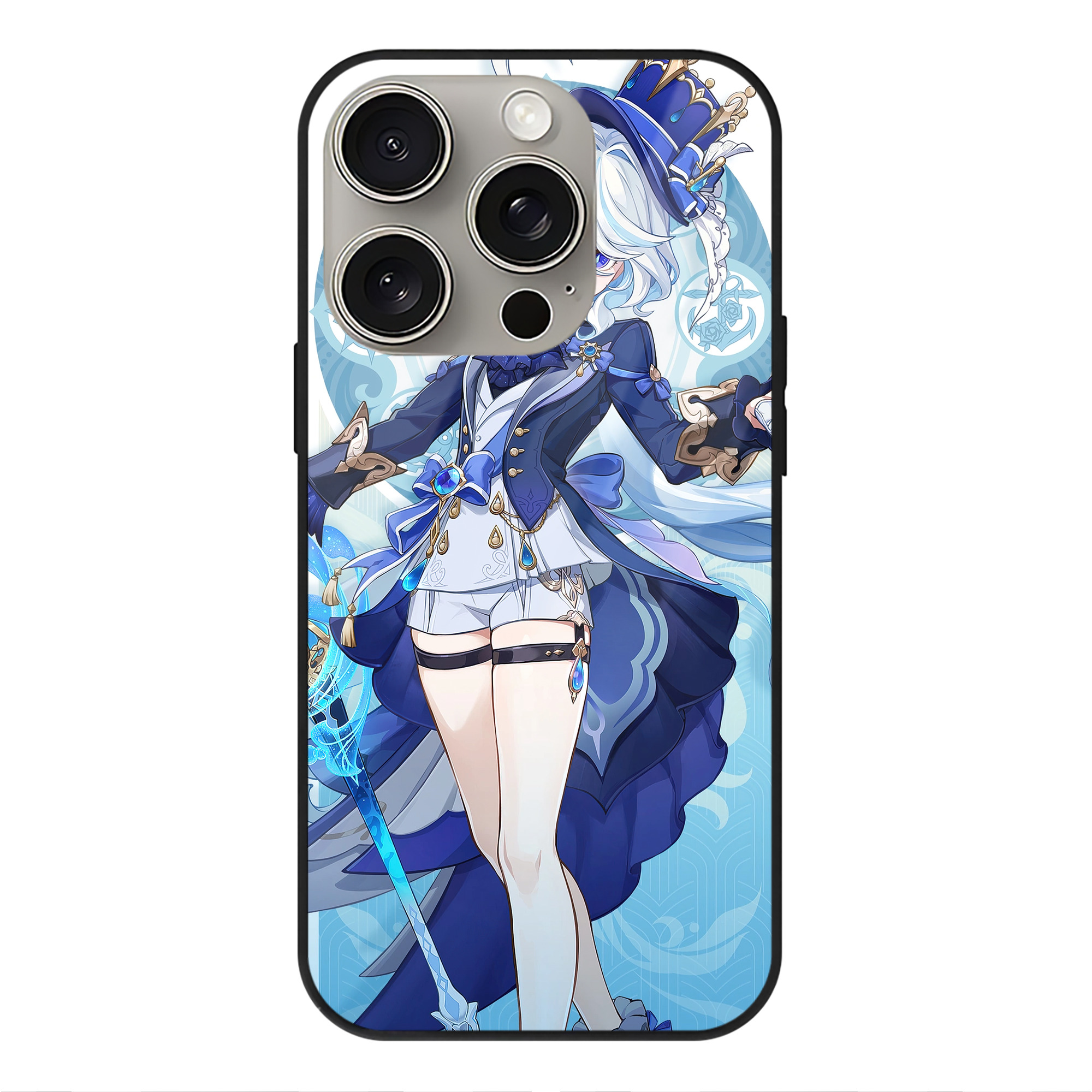げんし神 genshin 【iPhone15Pro対応】スマホケース 耐衝撃＆黄変防止 背面ガラス