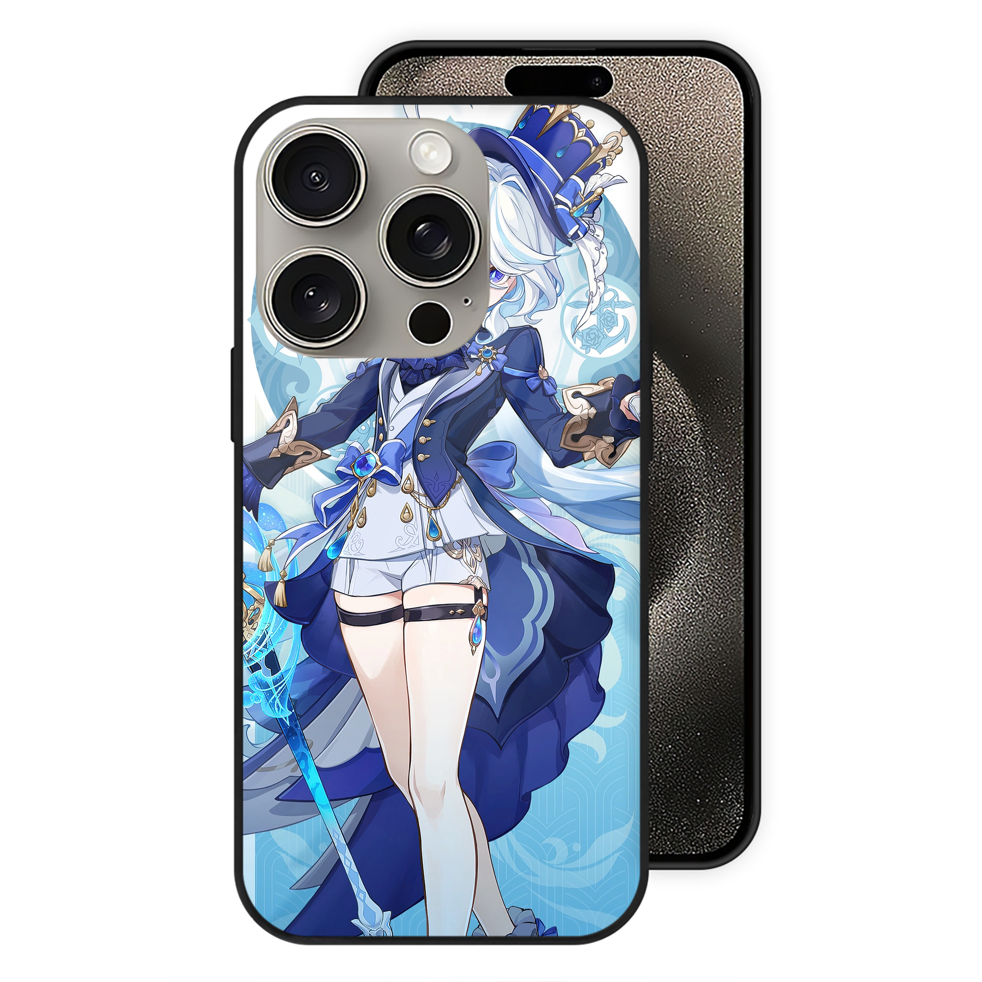 げんし神 genshin 【iPhone15Pro対応】スマホケース 耐衝撃＆黄変防止 背面ガラス