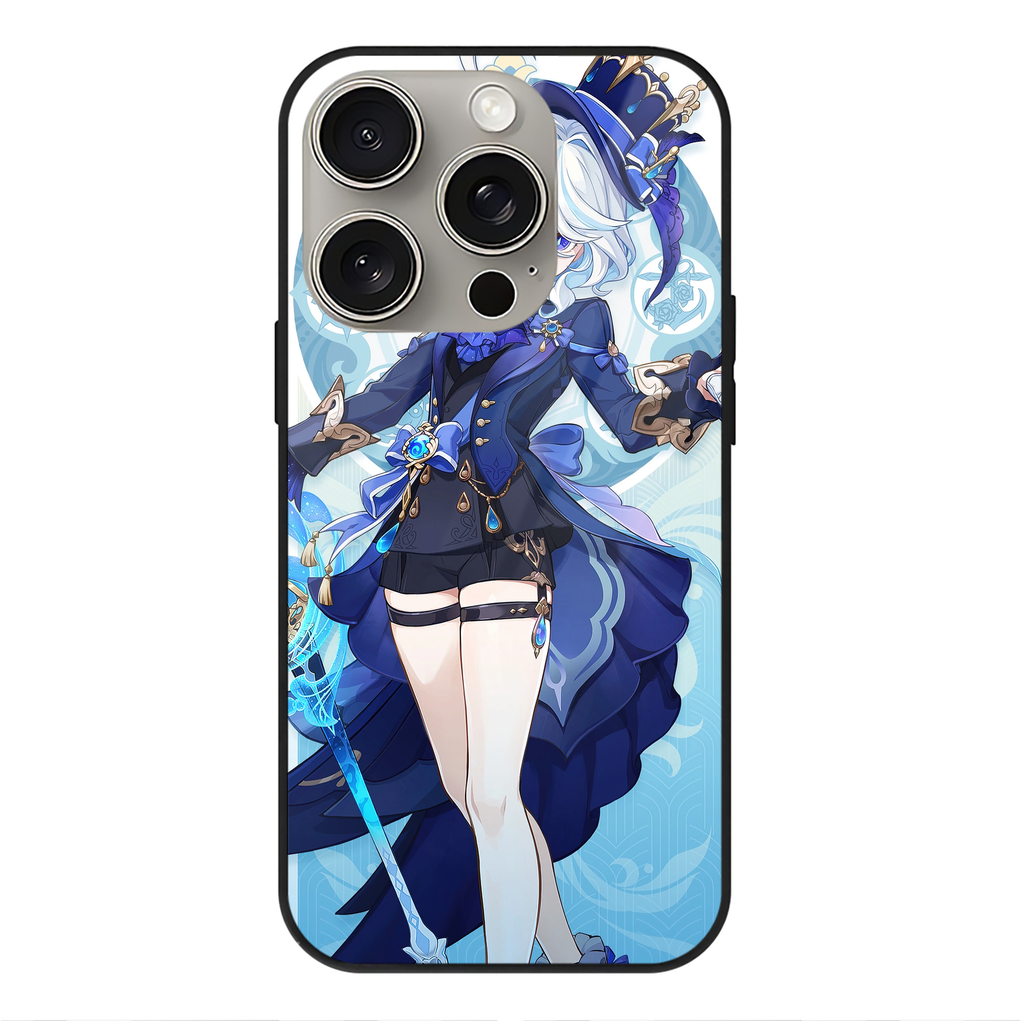 げんし神 genshin 【iPhone15Pro対応】スマホケース 耐衝撃＆黄変防止 背面ガラス