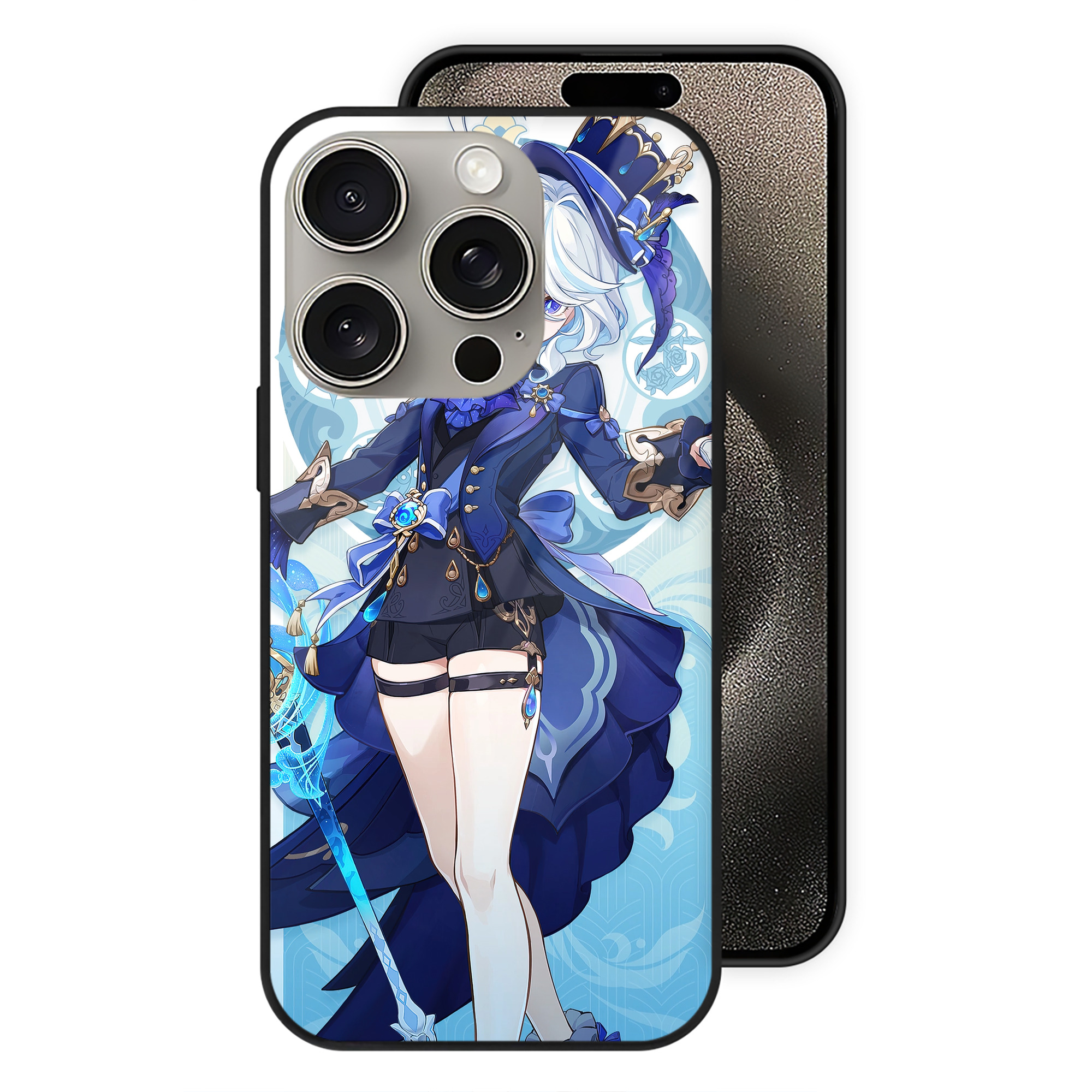 げんし神 genshin 【iPhone15Pro対応】スマホケース 耐衝撃＆黄変防止 背面ガラス