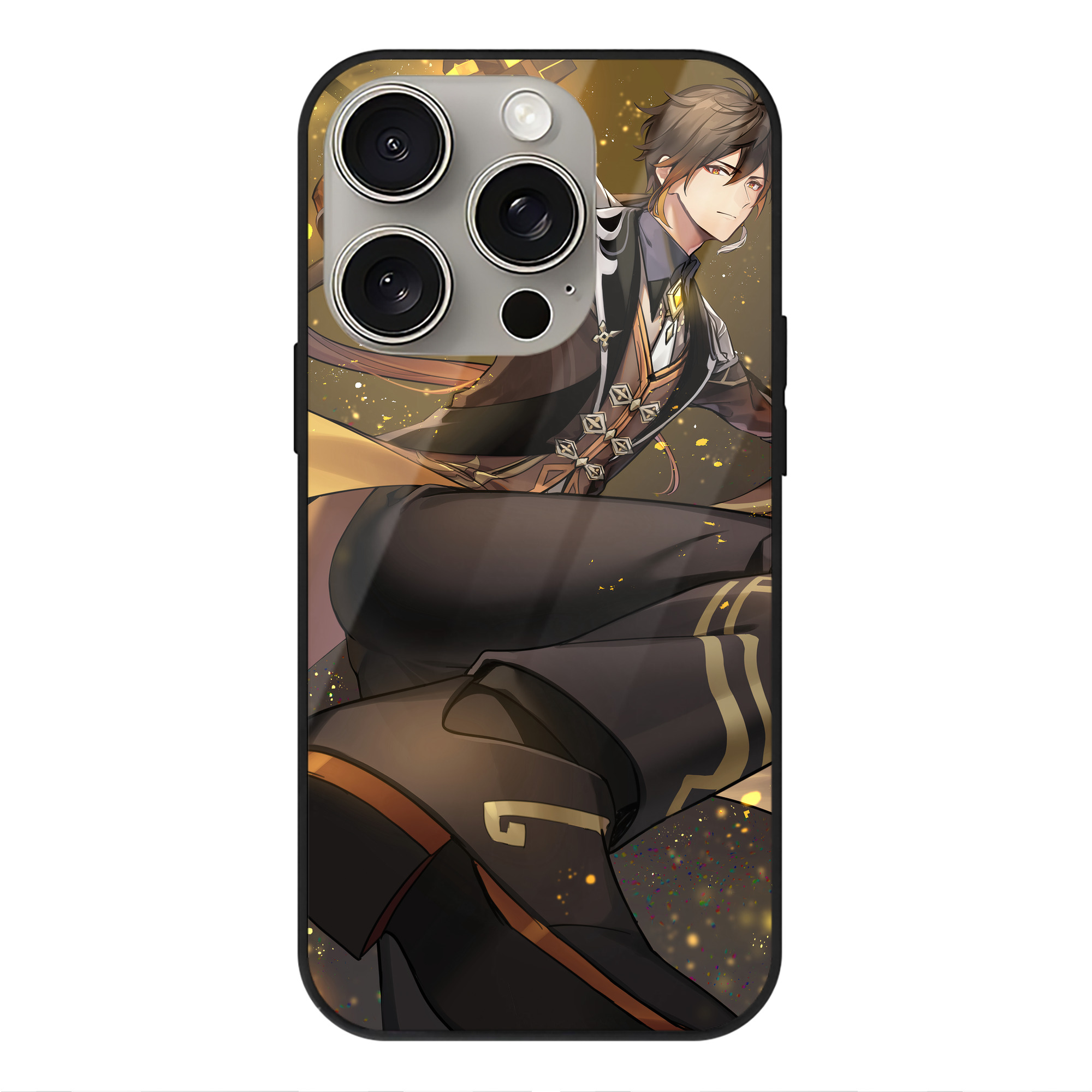 げんし神 genshin 【iPhone15Pro対応】スマホケース 耐衝撃＆黄変防止 背面ガラス