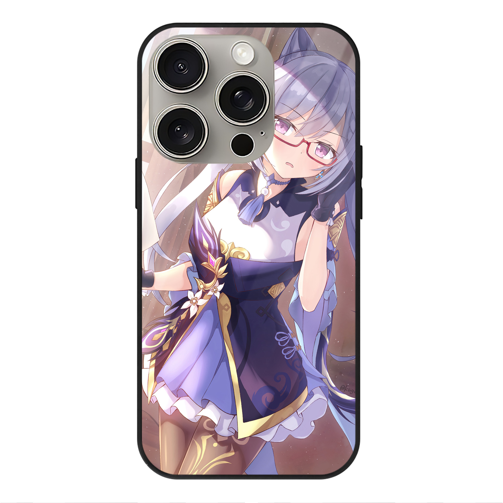 げんし神 genshin 【iPhone15Pro対応】スマホケース 耐衝撃＆黄変防止 背面ガラス