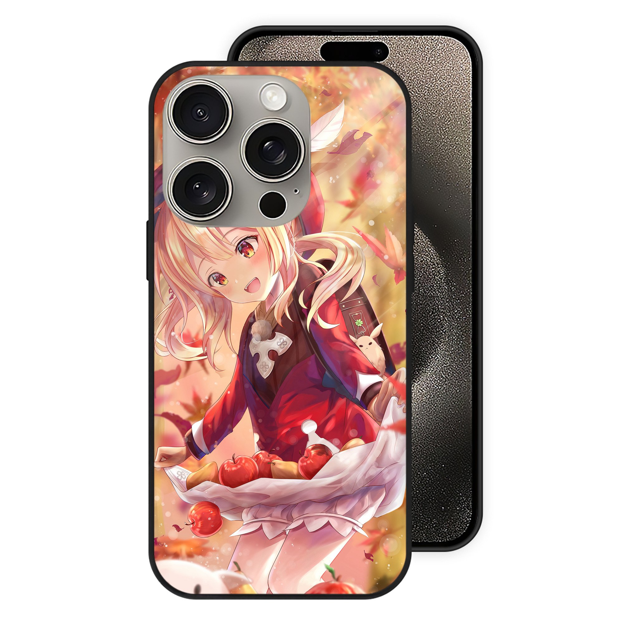 げんし神 genshin 【iPhone15Pro対応】スマホケース 耐衝撃＆黄変防止 背面ガラス
