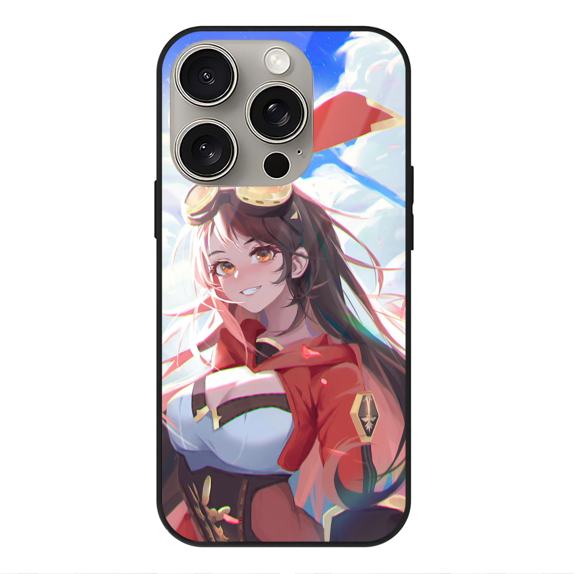 げんし神 genshin 【iPhone15Pro対応】スマホケース 耐衝撃＆黄変防止 背面ガラス