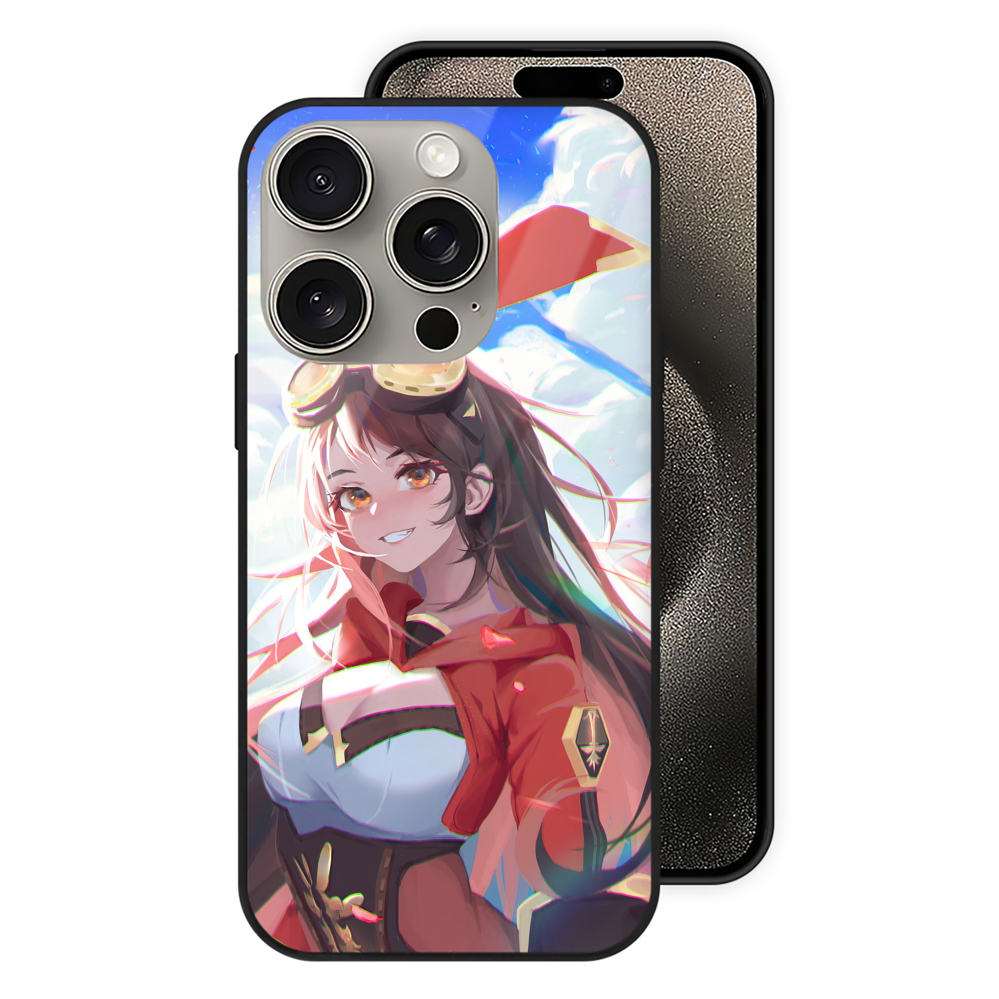 げんし神 genshin 【iPhone15Pro対応】スマホケース 耐衝撃＆黄変防止 背面ガラス