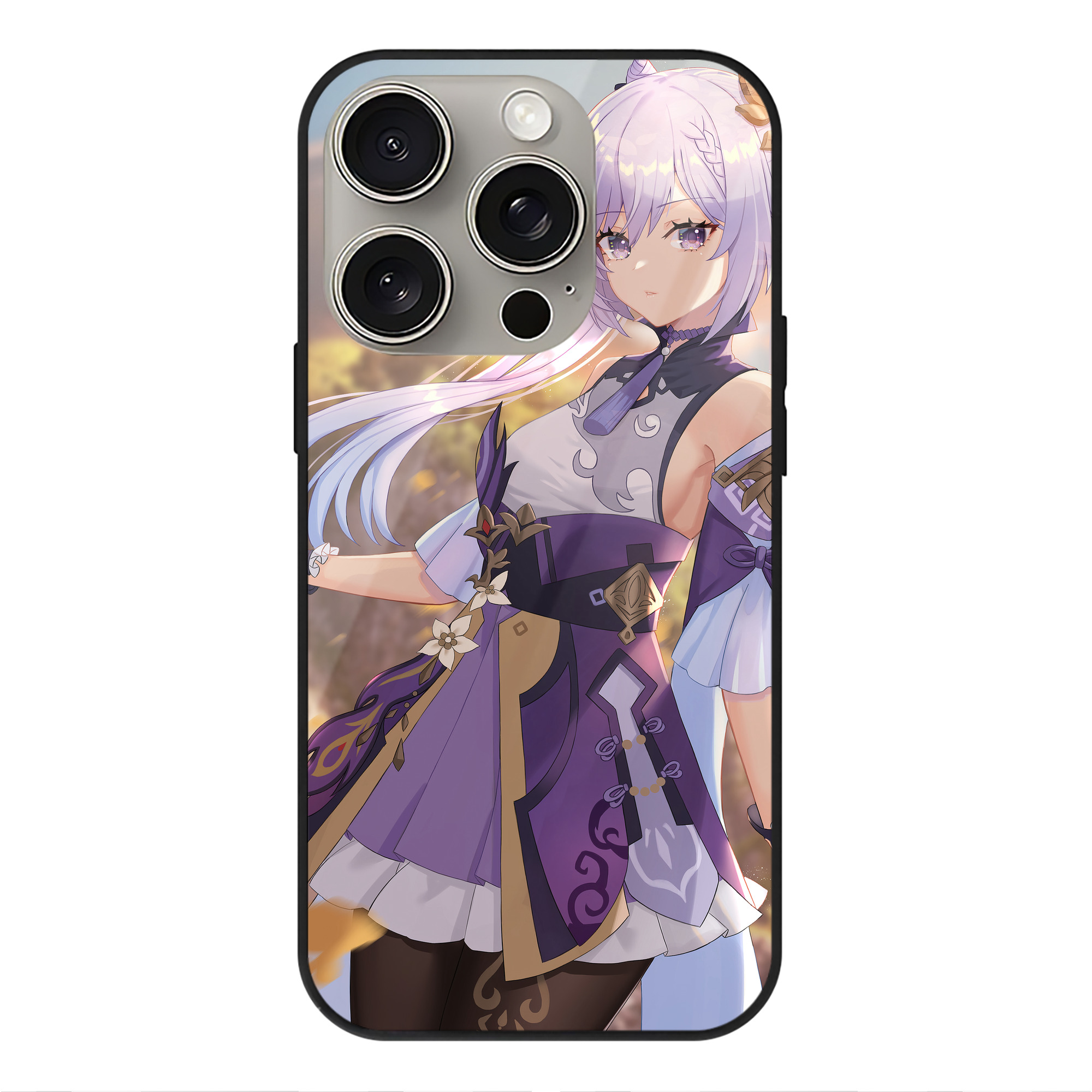 げんし神 genshin 【iPhone15Pro対応】スマホケース 耐衝撃＆黄変防止 背面ガラス