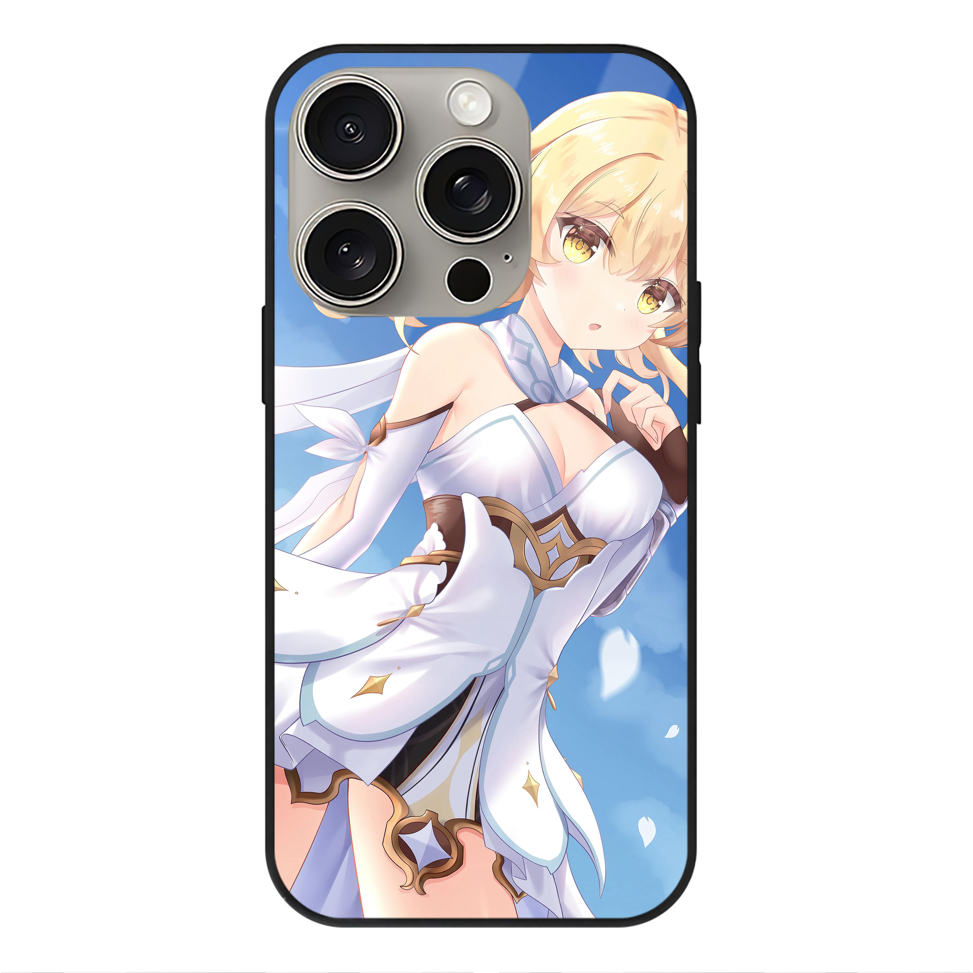 げんし神 genshin 【iPhone15Pro対応】スマホケース 耐衝撃＆黄変防止 背面ガラス