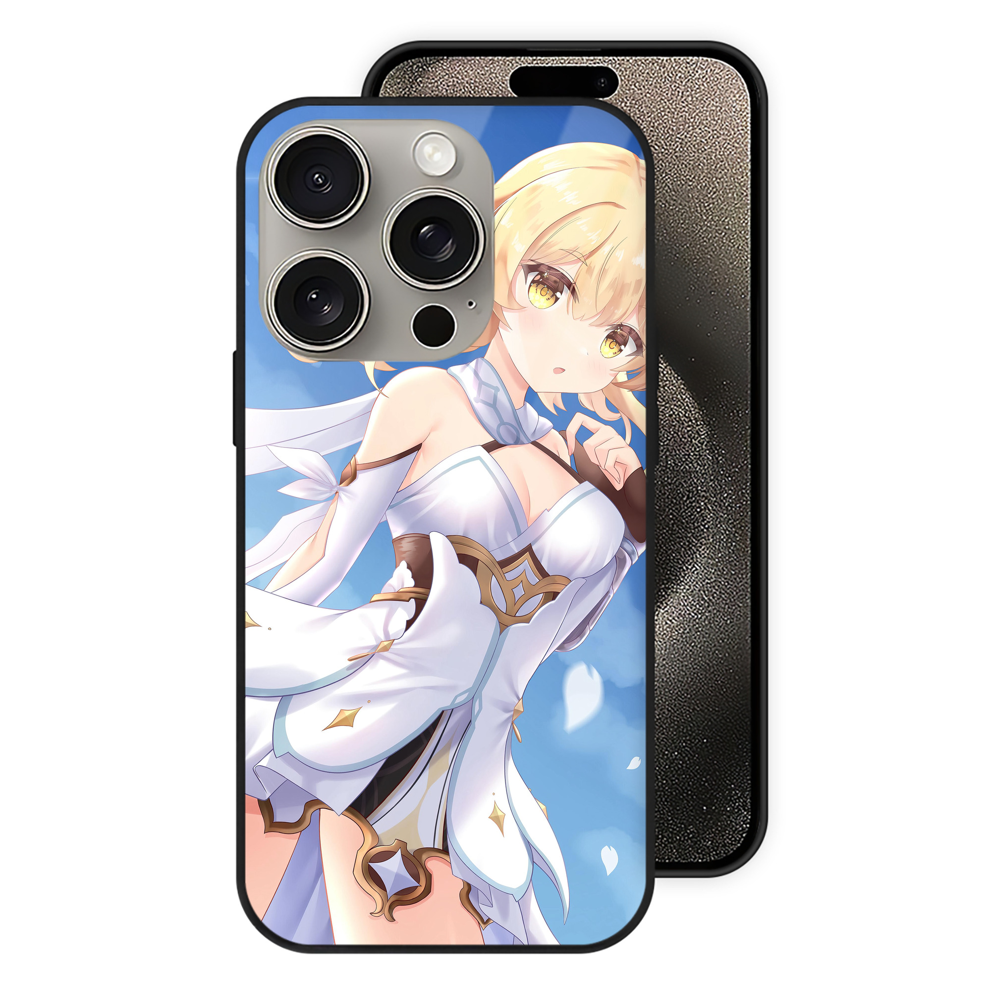 げんし神 genshin 【iPhone15Pro対応】スマホケース 耐衝撃＆黄変防止 背面ガラス