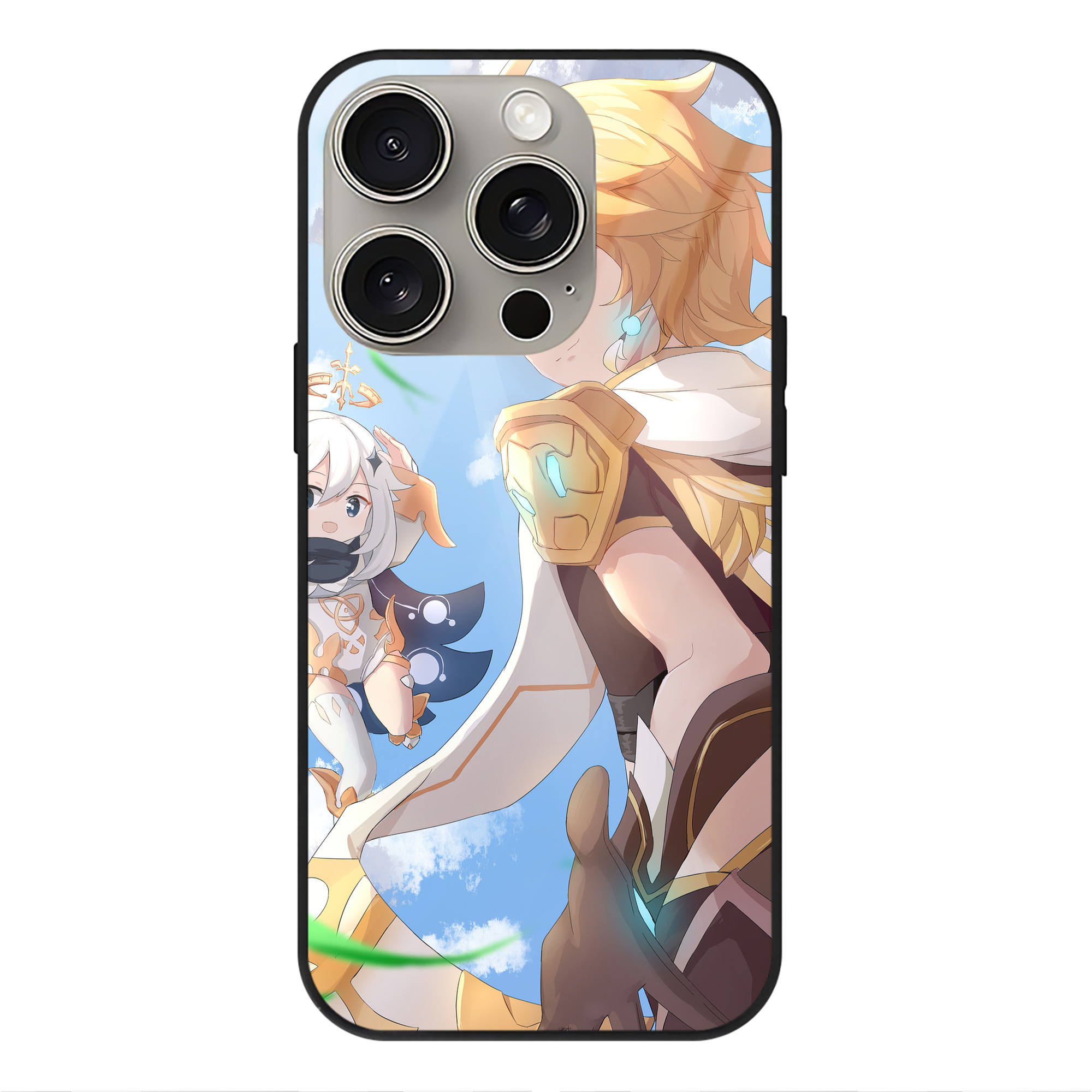げんし神 genshin 【iPhone15Pro対応】スマホケース 耐衝撃＆黄変防止 背面ガラス