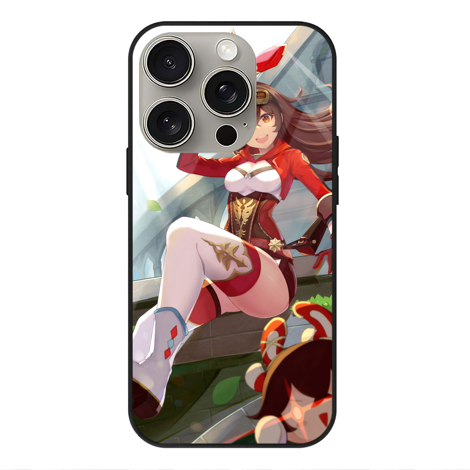 げんし神 genshin 【iPhone15Pro対応】スマホケース 耐衝撃＆黄変防止 背面ガラス