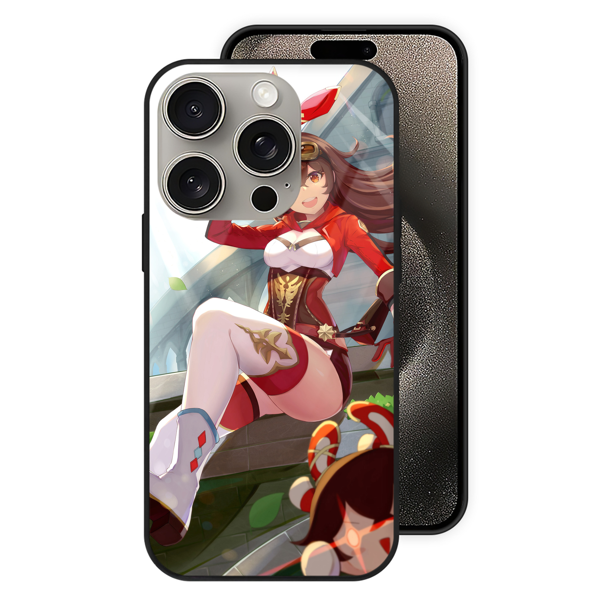 げんし神 genshin 【iPhone15Pro対応】スマホケース 耐衝撃＆黄変防止 背面ガラス