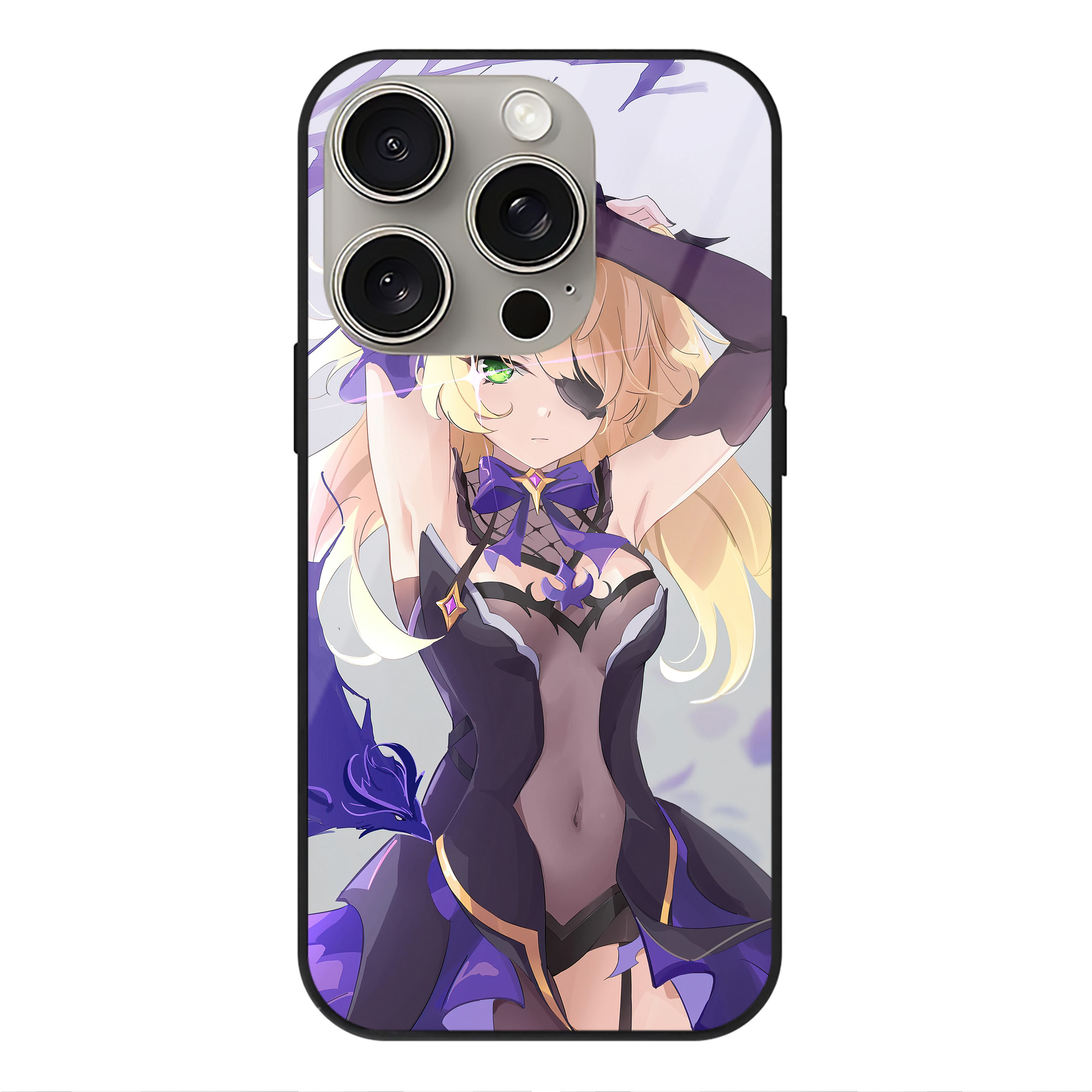 げんし神 genshin 【iPhone15Pro対応】スマホケース 耐衝撃＆黄変防止 背面ガラス