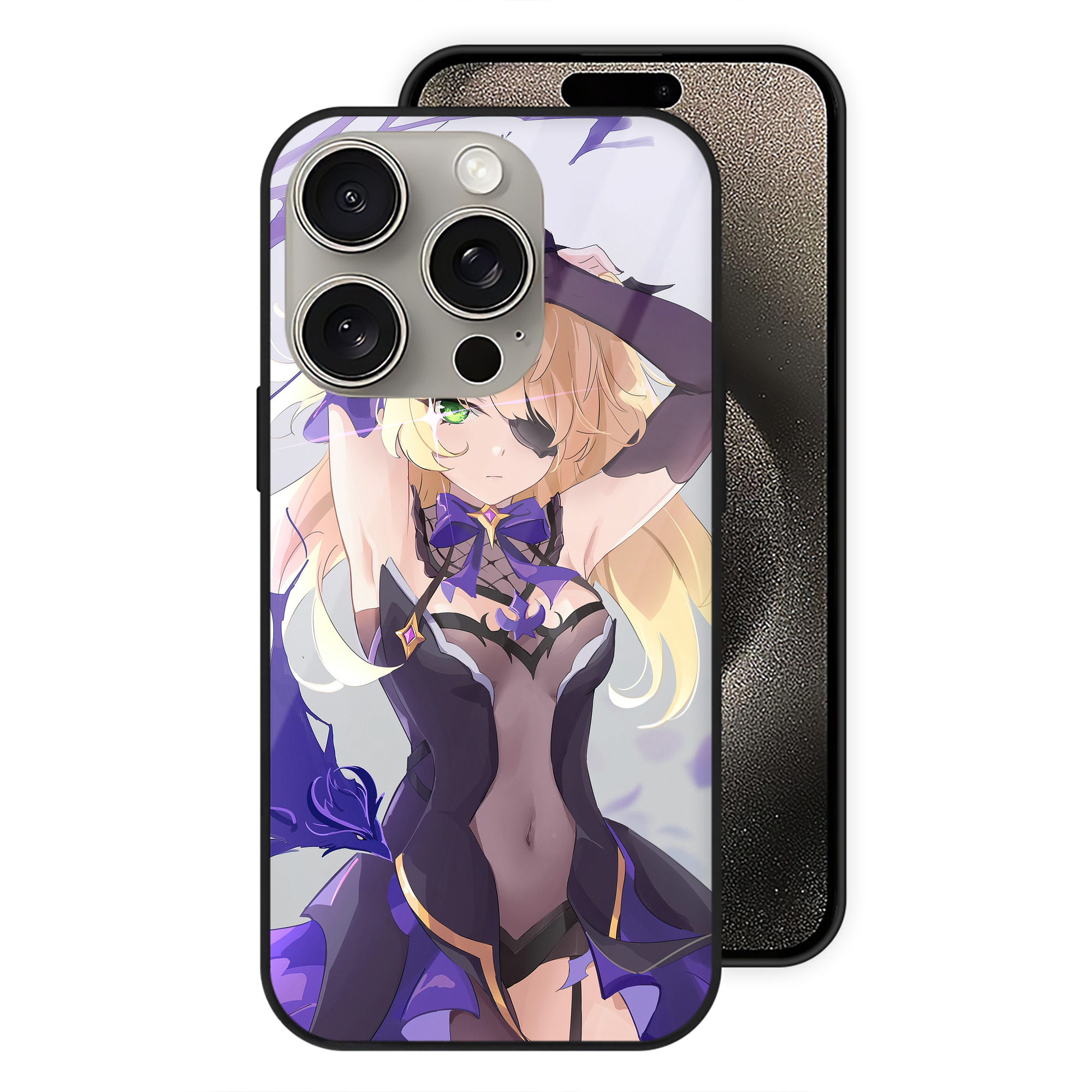 げんし神 genshin 【iPhone15Pro対応】スマホケース 耐衝撃＆黄変防止 背面ガラス