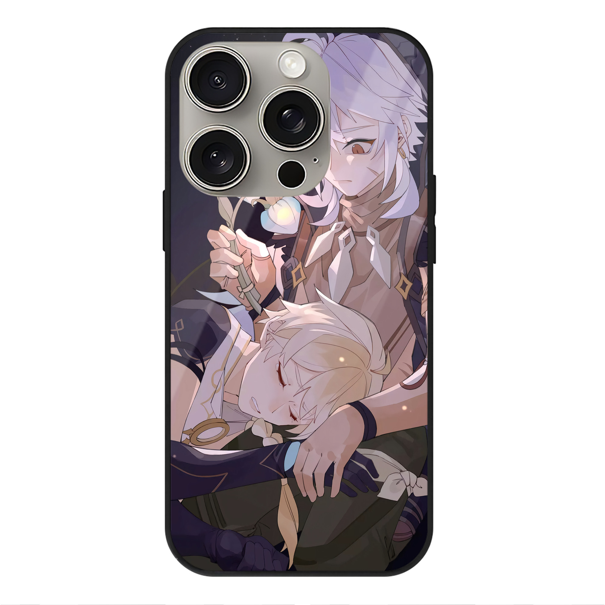 げんし神 genshin 【iPhone15Pro対応】スマホケース 耐衝撃＆黄変防止 背面ガラス
