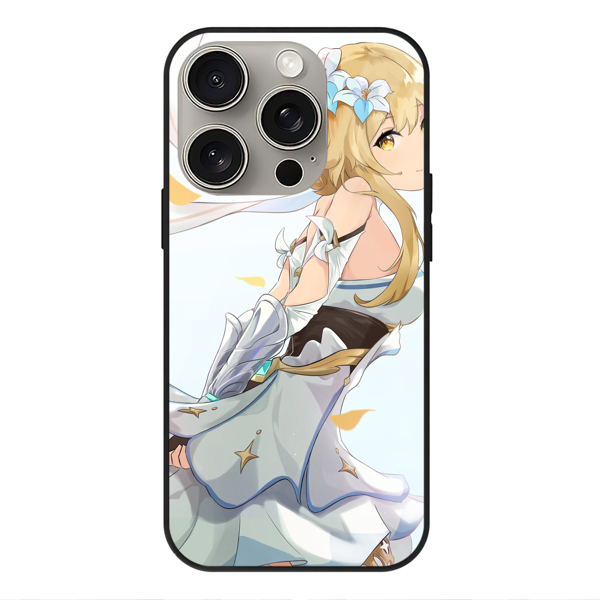 げんし神 genshin 【iPhone15Pro対応】スマホケース 耐衝撃＆黄変防止 背面ガラス