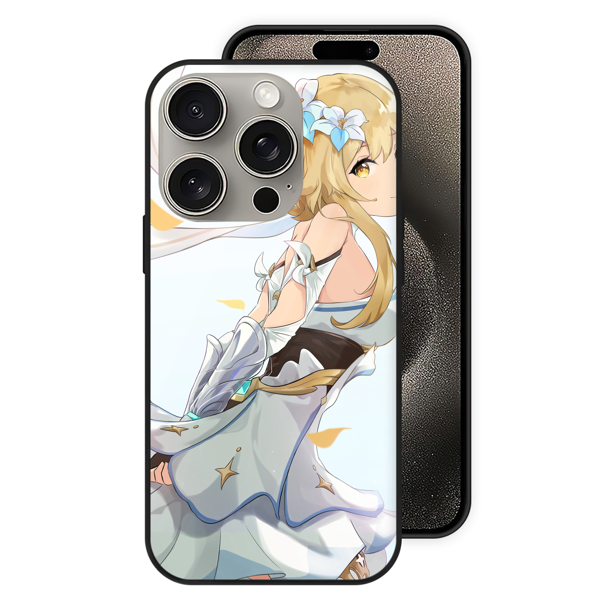 げんし神 genshin 【iPhone15Pro対応】スマホケース 耐衝撃＆黄変防止 背面ガラス