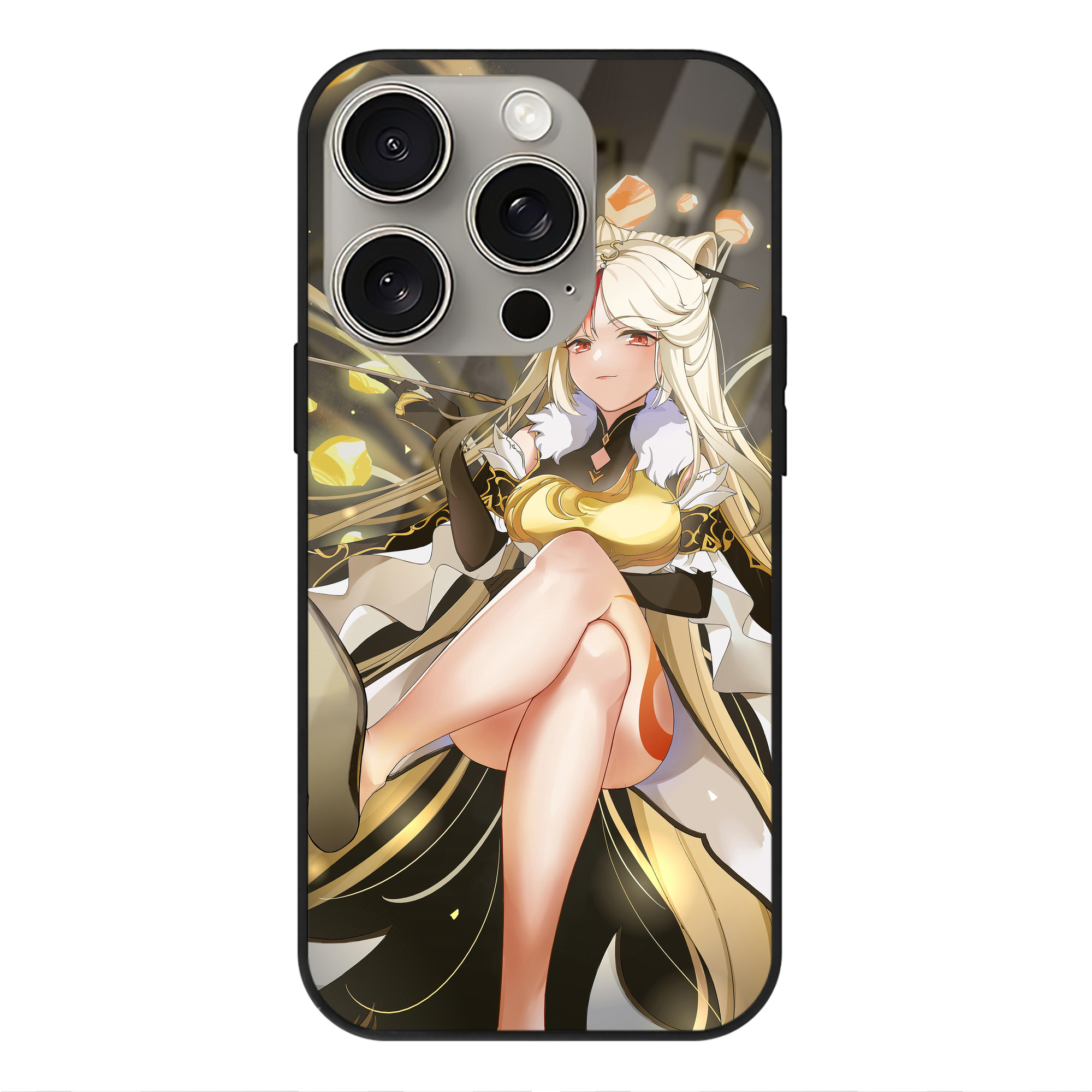 げんし神 genshin 【iPhone15Pro対応】スマホケース 耐衝撃＆黄変防止 背面ガラス