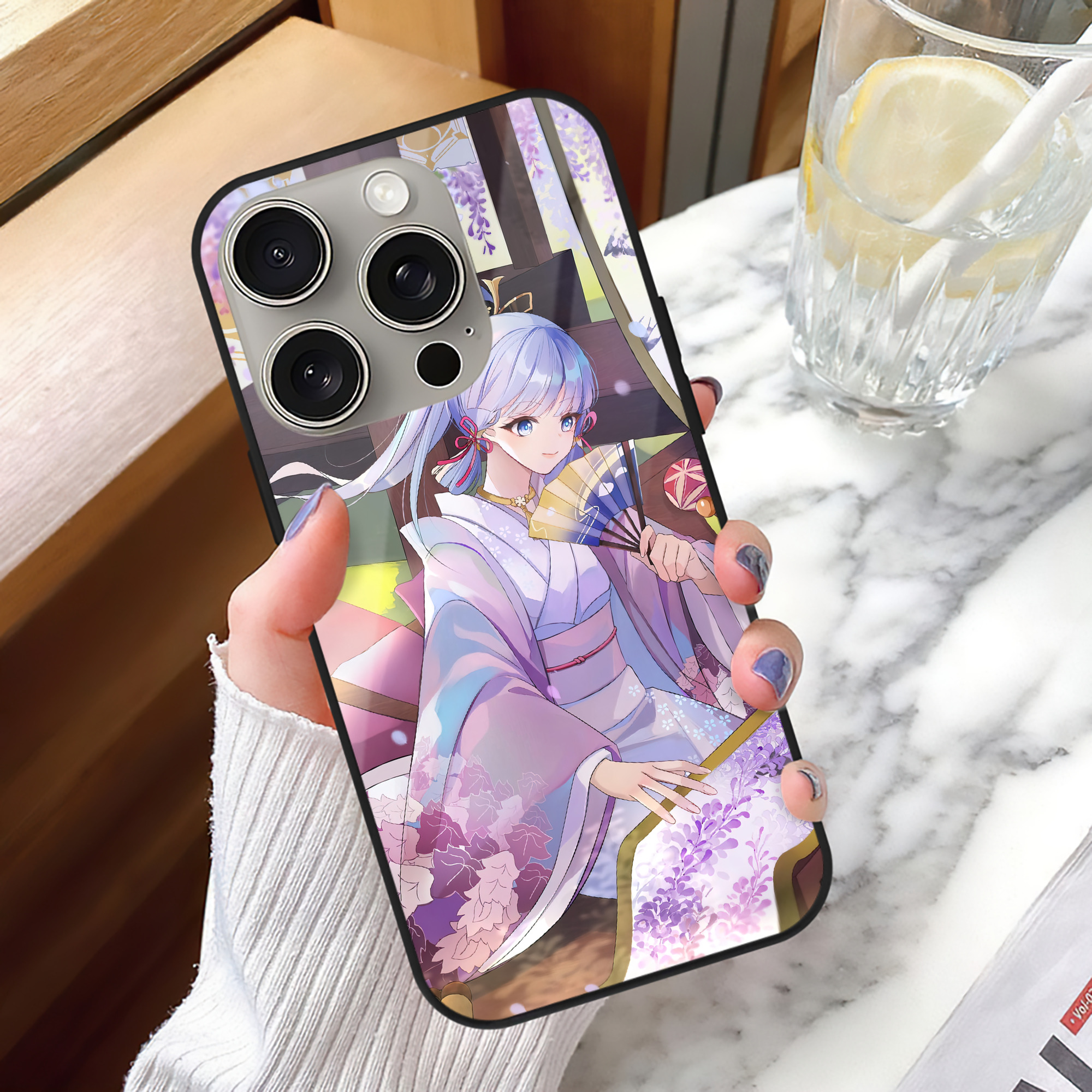 げんし神 genshin 【iPhone15Pro対応】スマホケース 耐衝撃＆黄変防止 背面ガラス