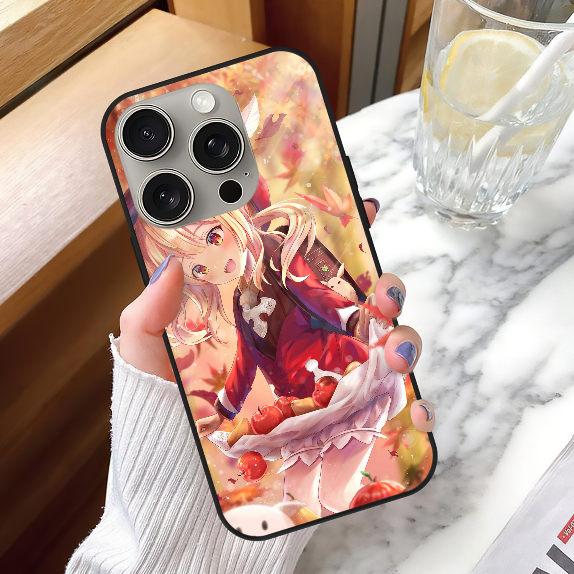 げんし神 genshin 【iPhone15Pro対応】スマホケース 耐衝撃＆黄変防止 背面ガラス