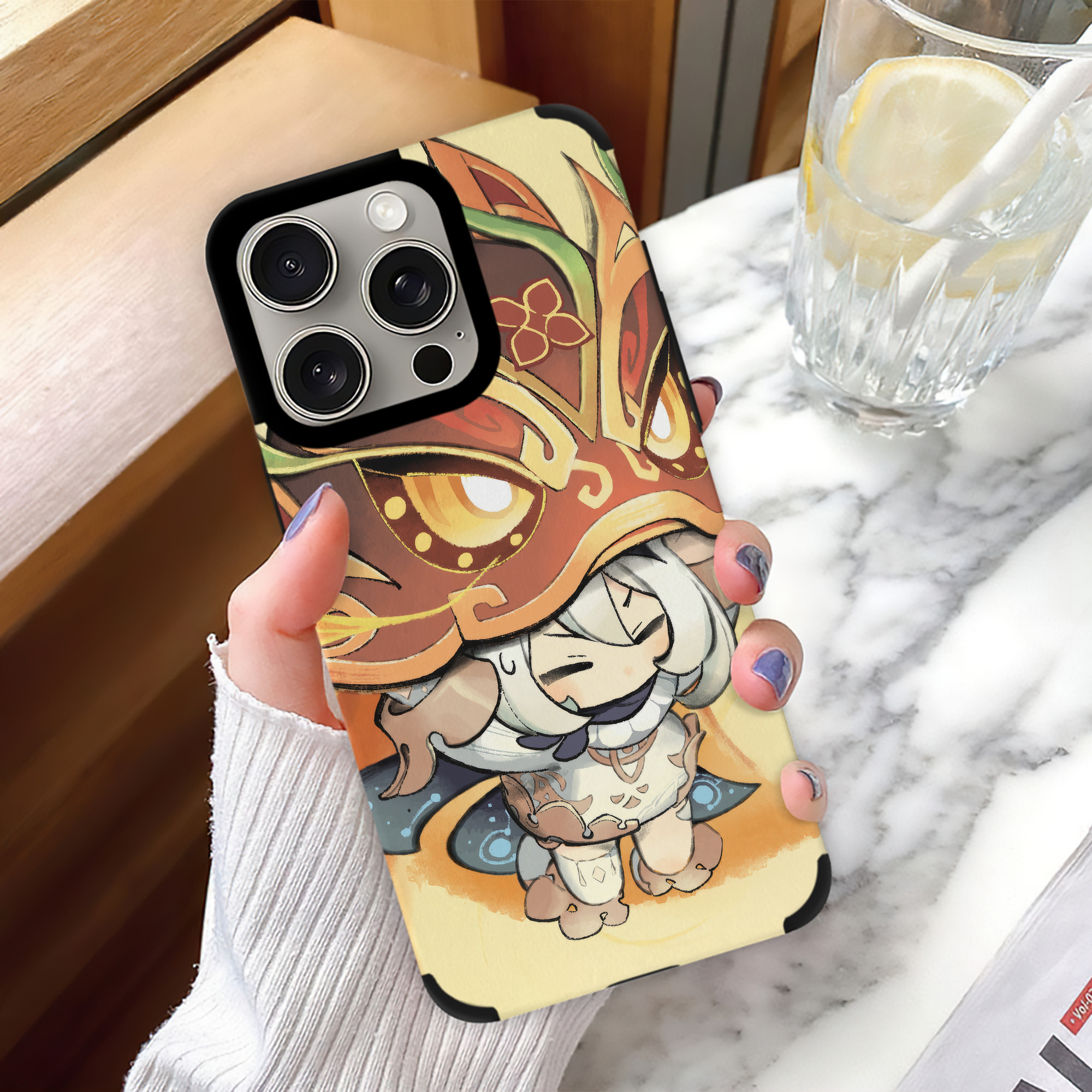 げんし神 genshin 【iPhone15ProMax対応】 PUレザー スマホケース 耐衝撃＆黄変防止