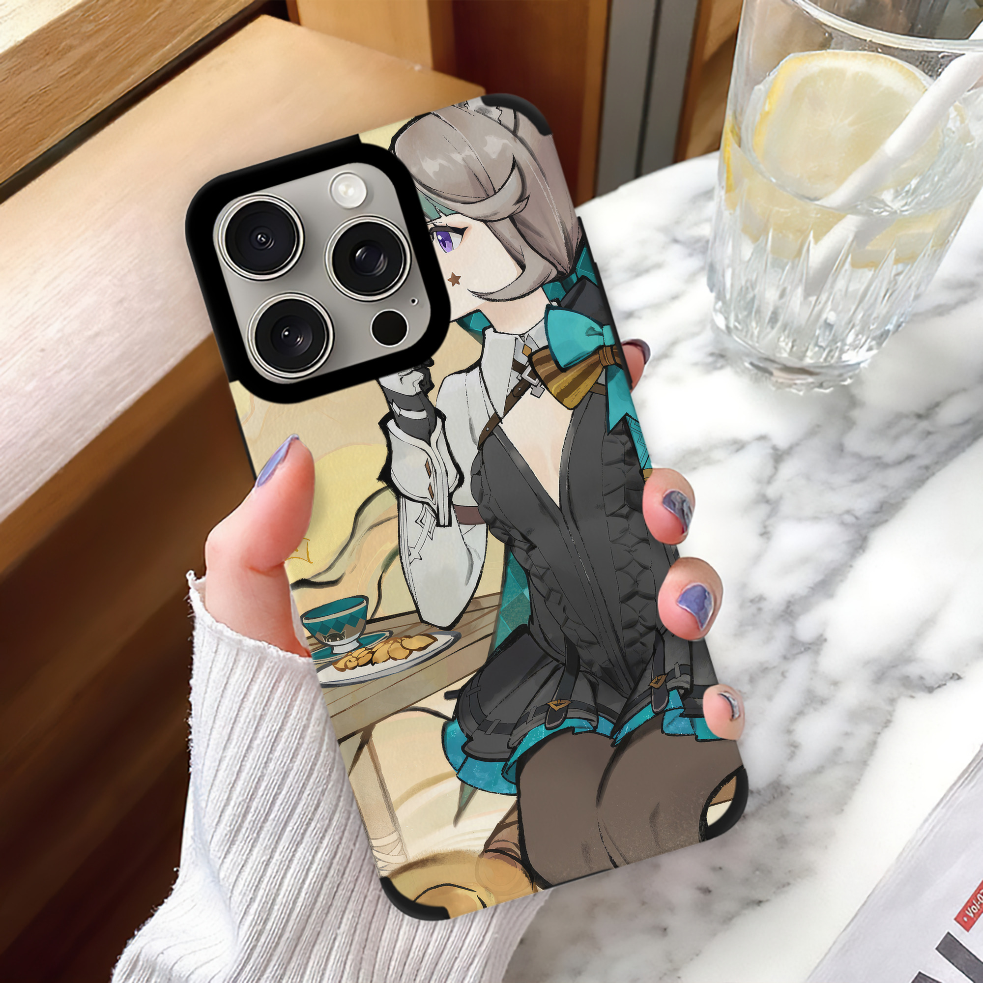 げんし神 genshin 【iPhone15ProMax対応】 PUレザー スマホケース 耐衝撃＆黄変防止