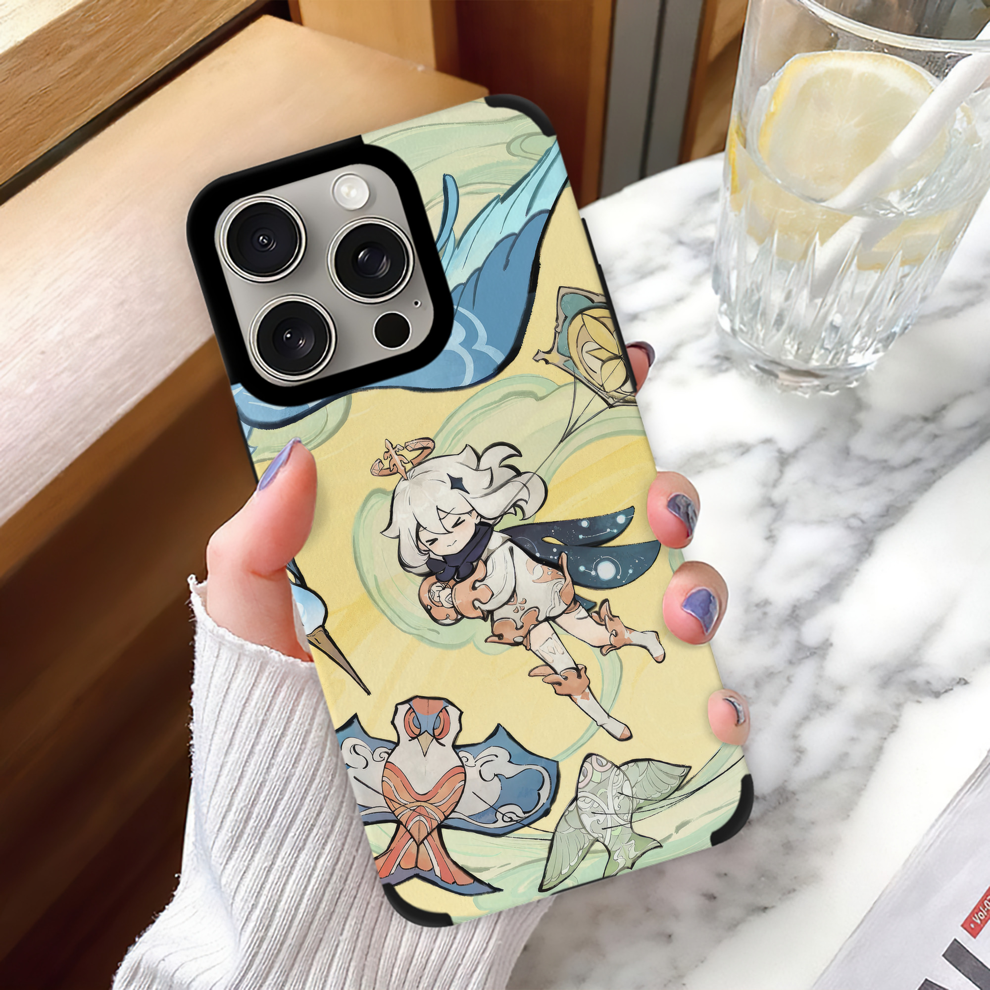 げんし神 genshin 【iPhone15ProMax対応】 PUレザー スマホケース 耐衝撃＆黄変防止