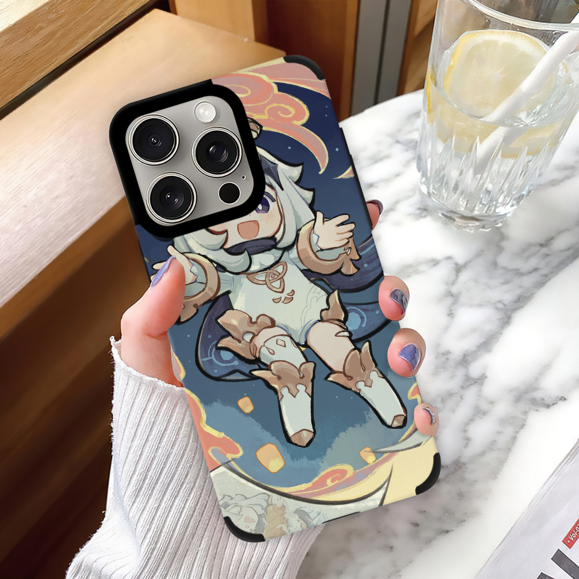 げんし神 genshin 【iPhone15ProMax対応】 PUレザー スマホケース 耐衝撃＆黄変防止