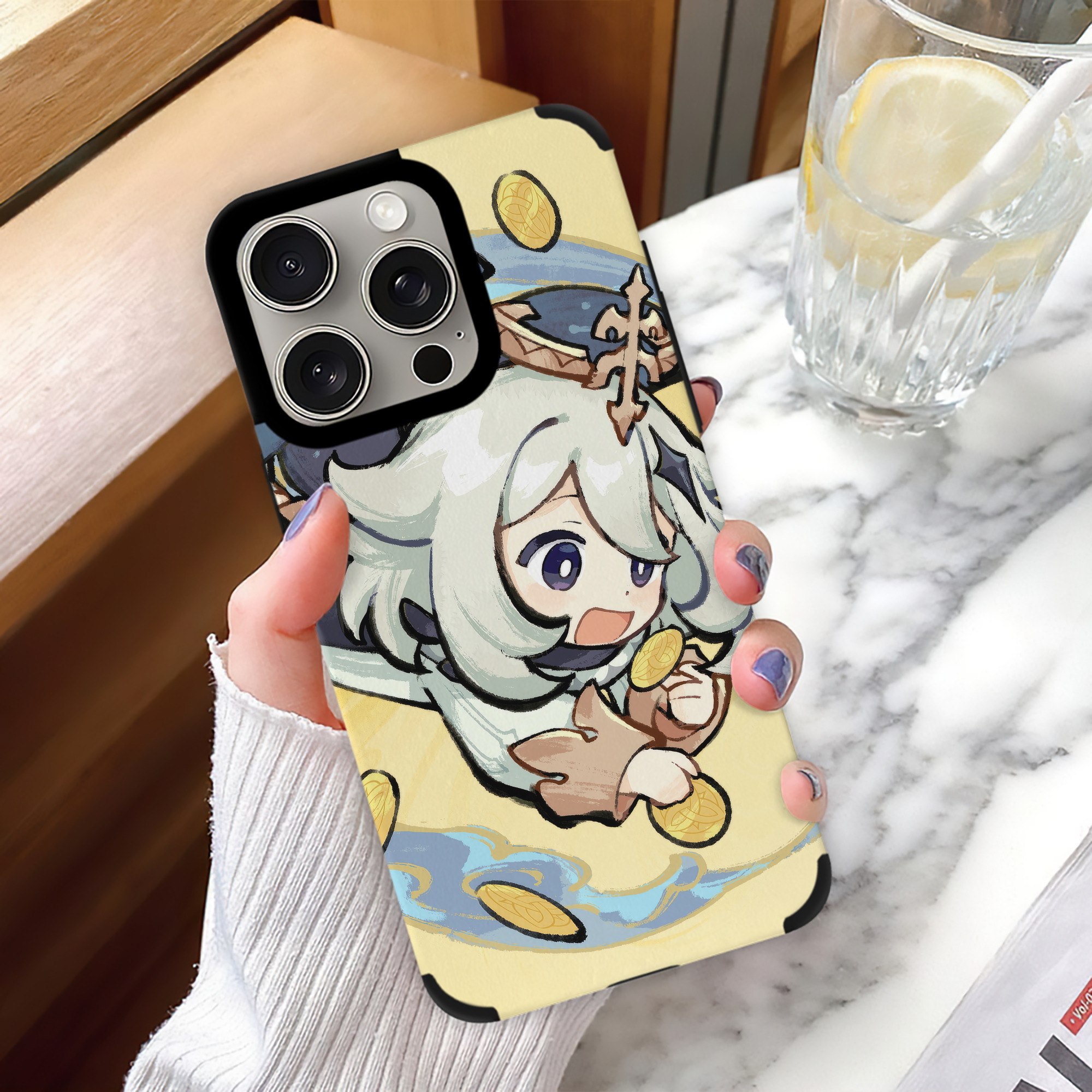 げんし神 genshin 【iPhone15ProMax対応】 PUレザー スマホケース 耐衝撃＆黄変防止