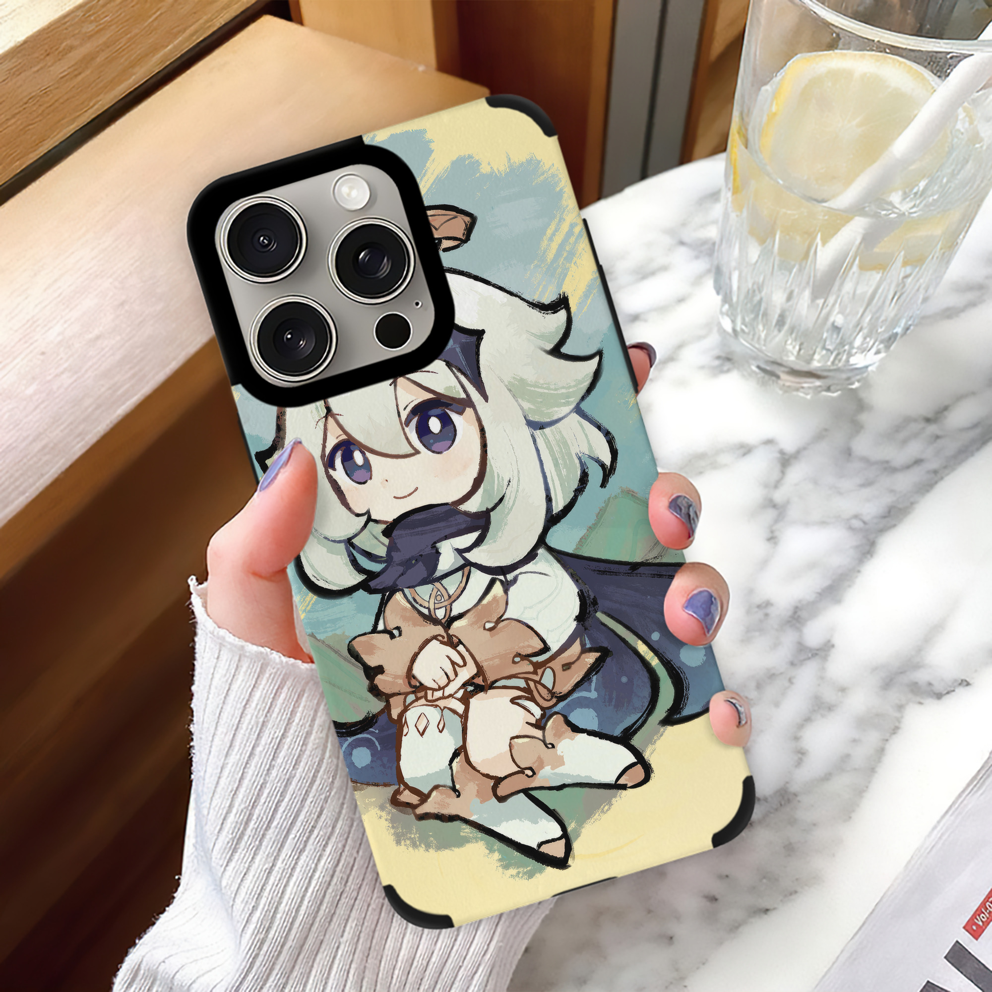 げんし神 genshin 【iPhone15ProMax対応】 PUレザー スマホケース 耐衝撃＆黄変防止