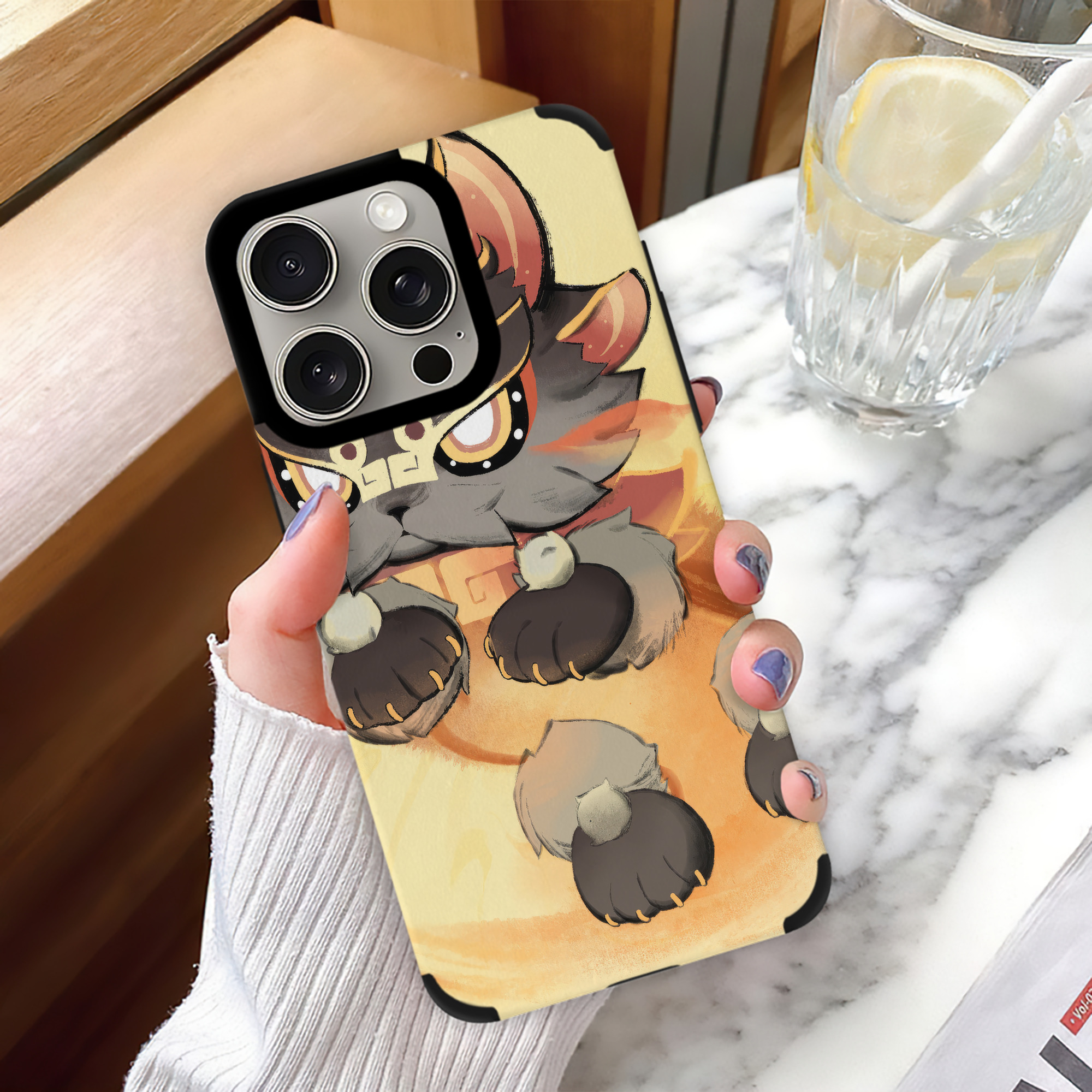 げんし神 genshin 【iPhone15ProMax対応】 PUレザー スマホケース 耐衝撃＆黄変防止