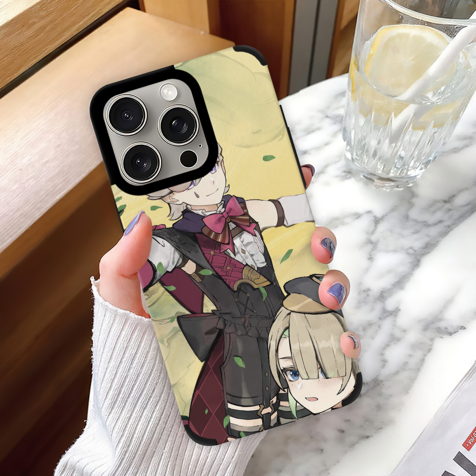 げんし神 genshin 【iPhone15ProMax対応】 PUレザー スマホケース 耐衝撃＆黄変防止