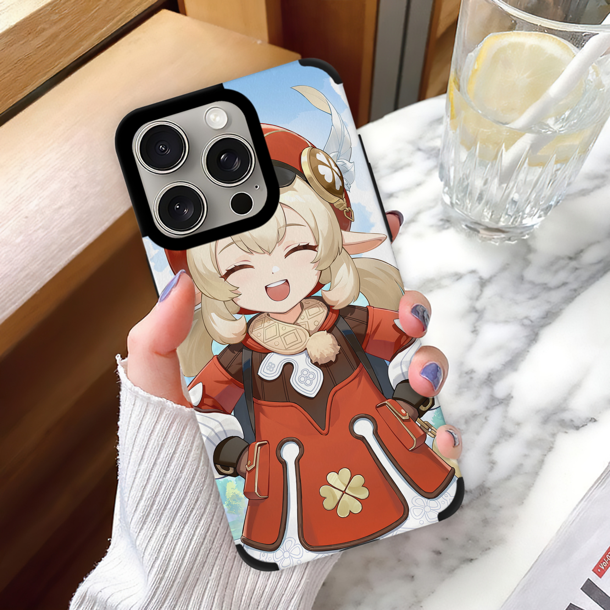 げんし神 genshin 【iPhone15ProMax対応】 PUレザー スマホケース 耐衝撃＆黄変防止