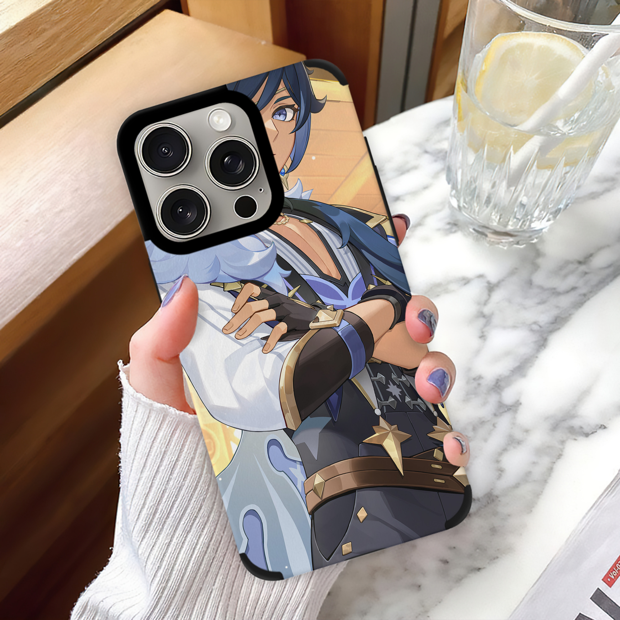 げんし神 genshin 【iPhone15ProMax対応】 PUレザー スマホケース 耐衝撃＆黄変防止