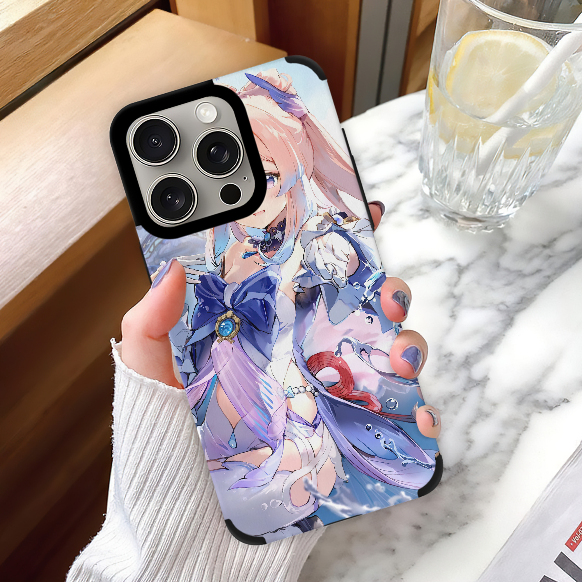 げんし神 genshin 【iPhone15ProMax対応】 PUレザー スマホケース 耐衝撃＆黄変防止