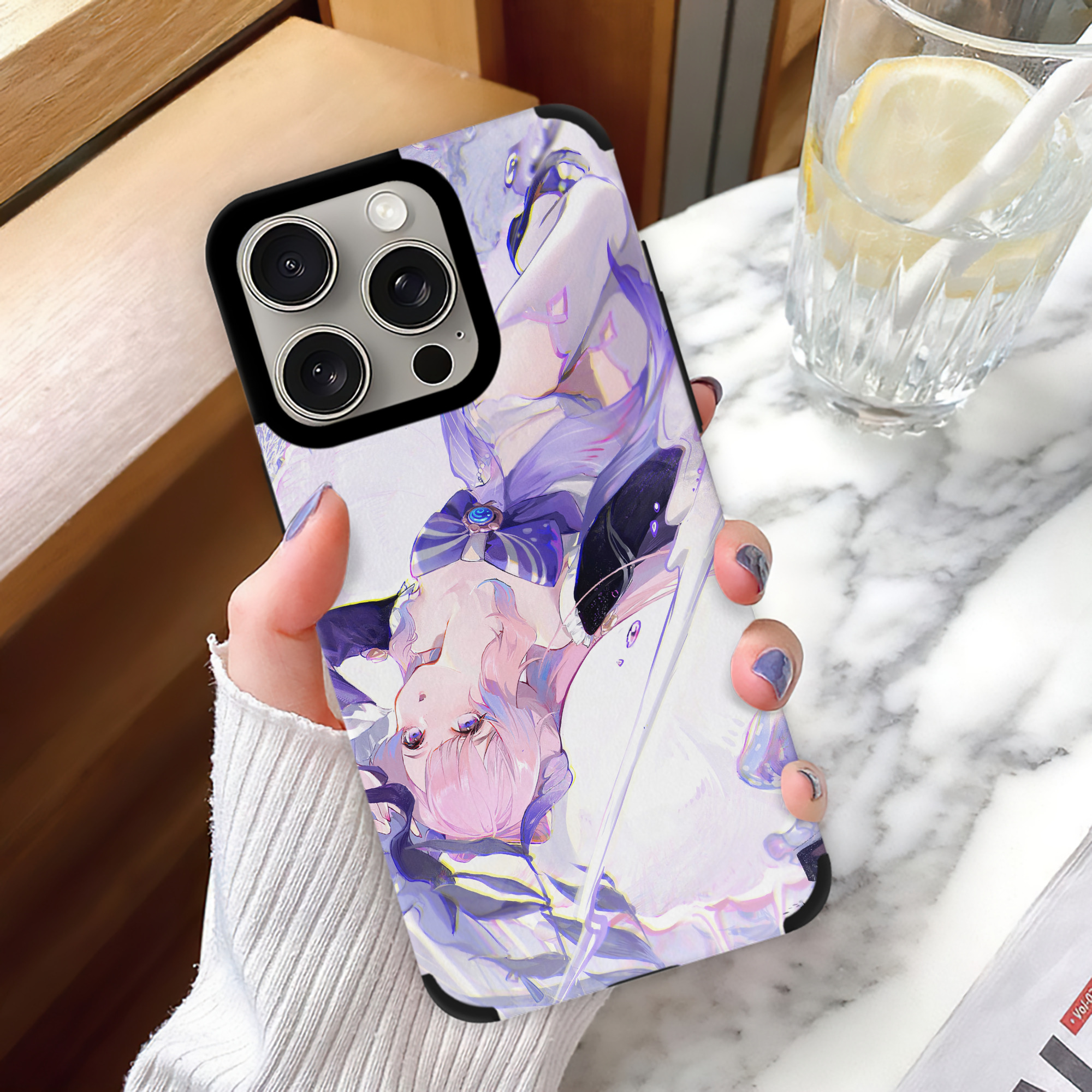 げんし神 genshin 【iPhone15ProMax対応】 PUレザー スマホケース 耐衝撃＆黄変防止